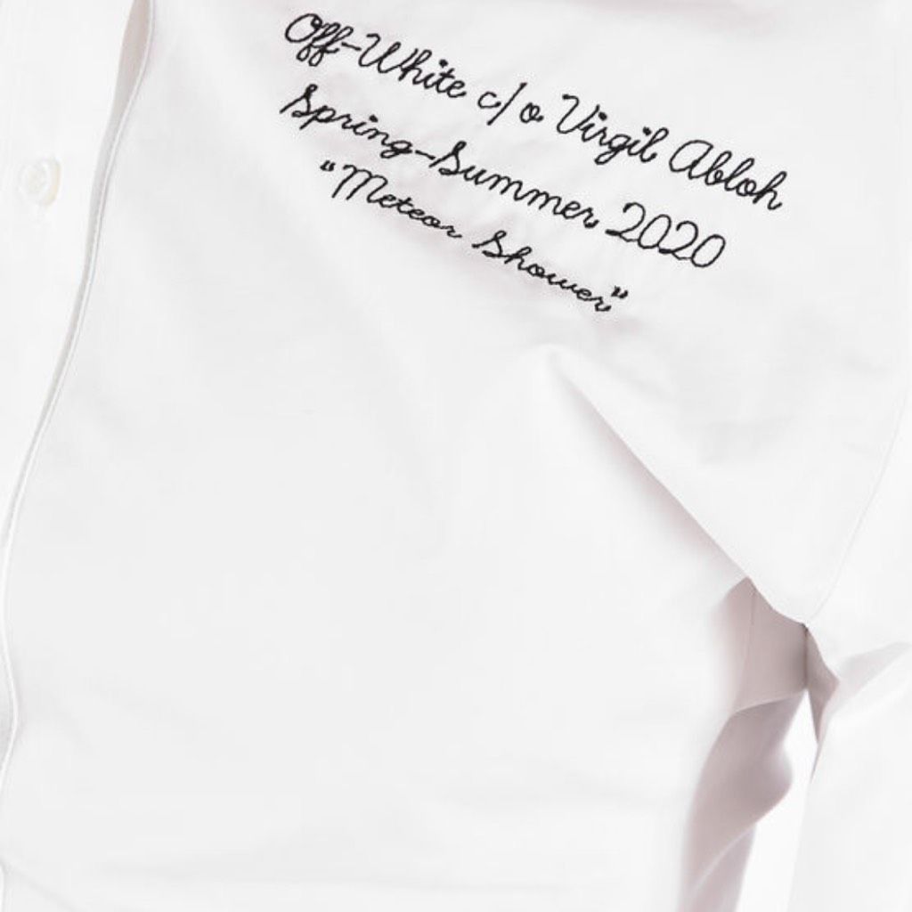 Off-White Off-White Top Embroidered Poplin Long Sleeve Draped Button U Size XS / US 0-2 / IT 36-38 - 16 Thumbnail