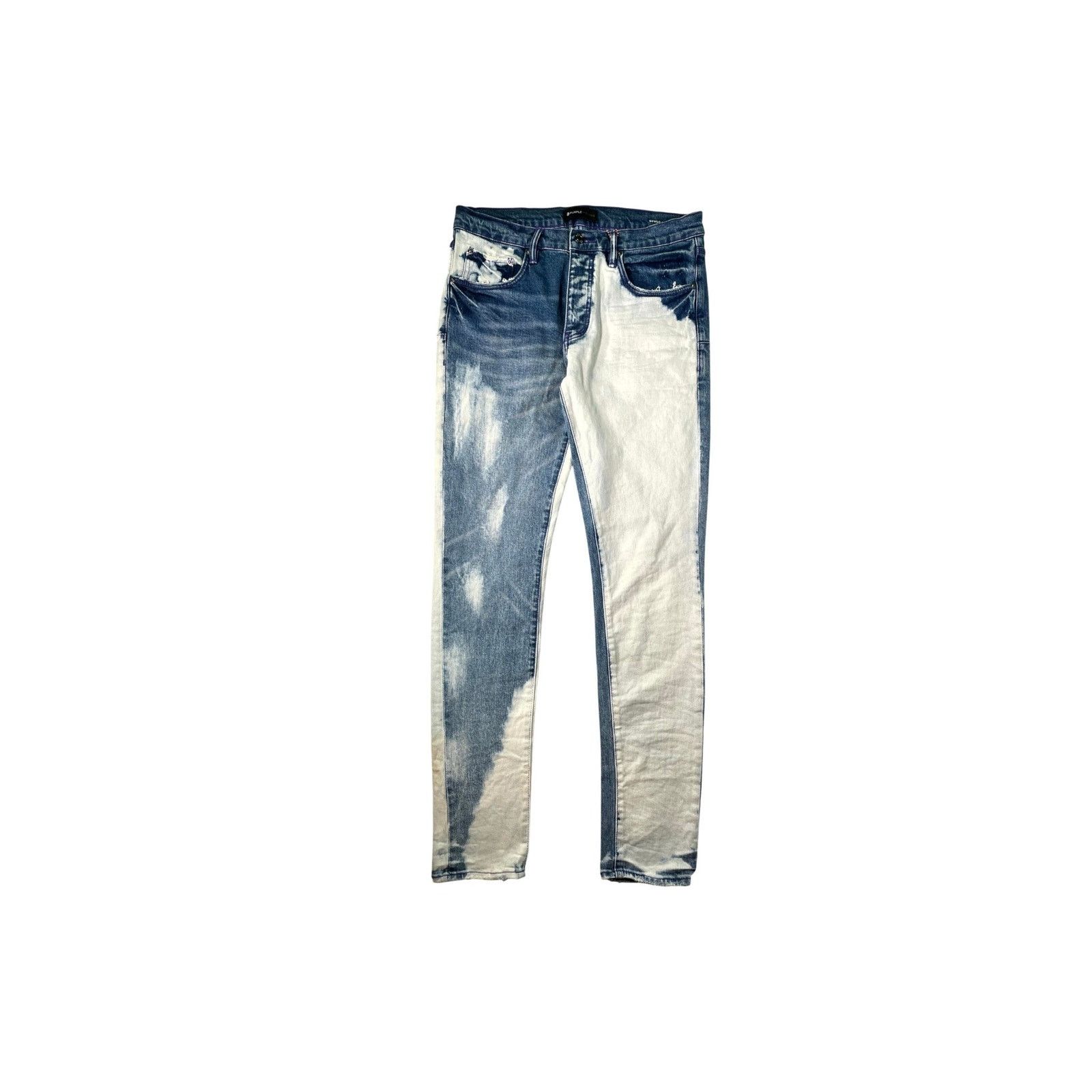 Purple Brand Purple Brand Bleach Wash Jeans Size US 33 - 1 Thumbnail