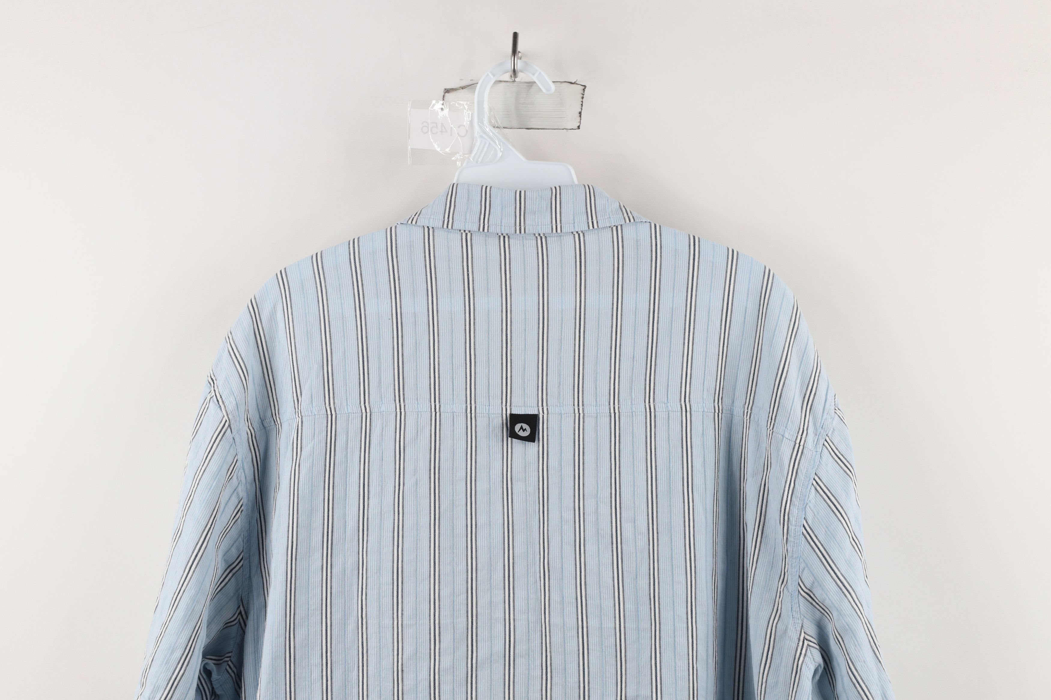 Marmot × Vintage Marmot Striped Seersucker Short Sleeve Button Shirt Blue Size US L / EU 52-54 / 3 - 13 Thumbnail