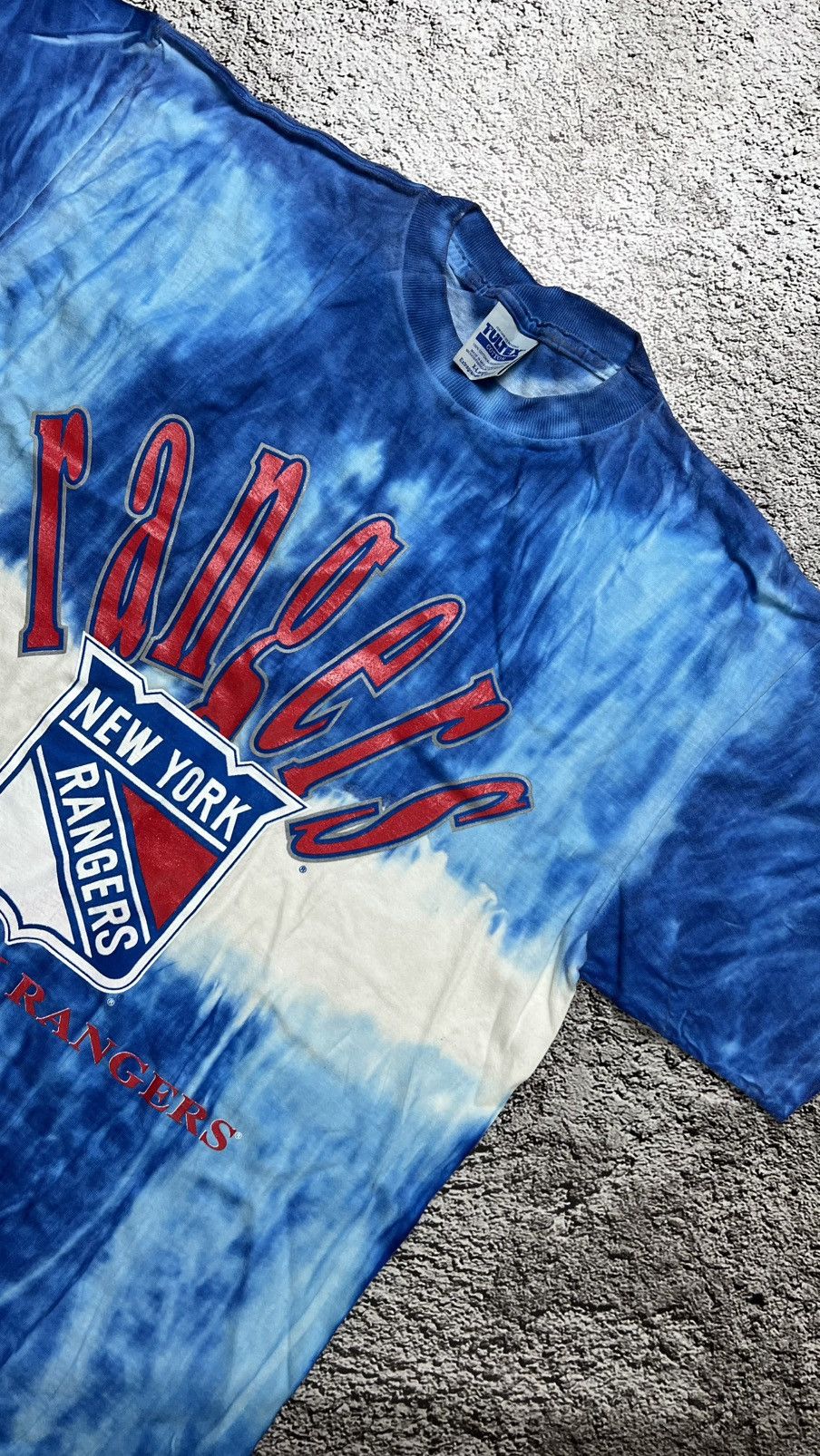 Tultex 90’s New York Rangers NHL tie die dyed vintage t shirt Size US XL / EU 56 / 4 - 2 Thumbnail