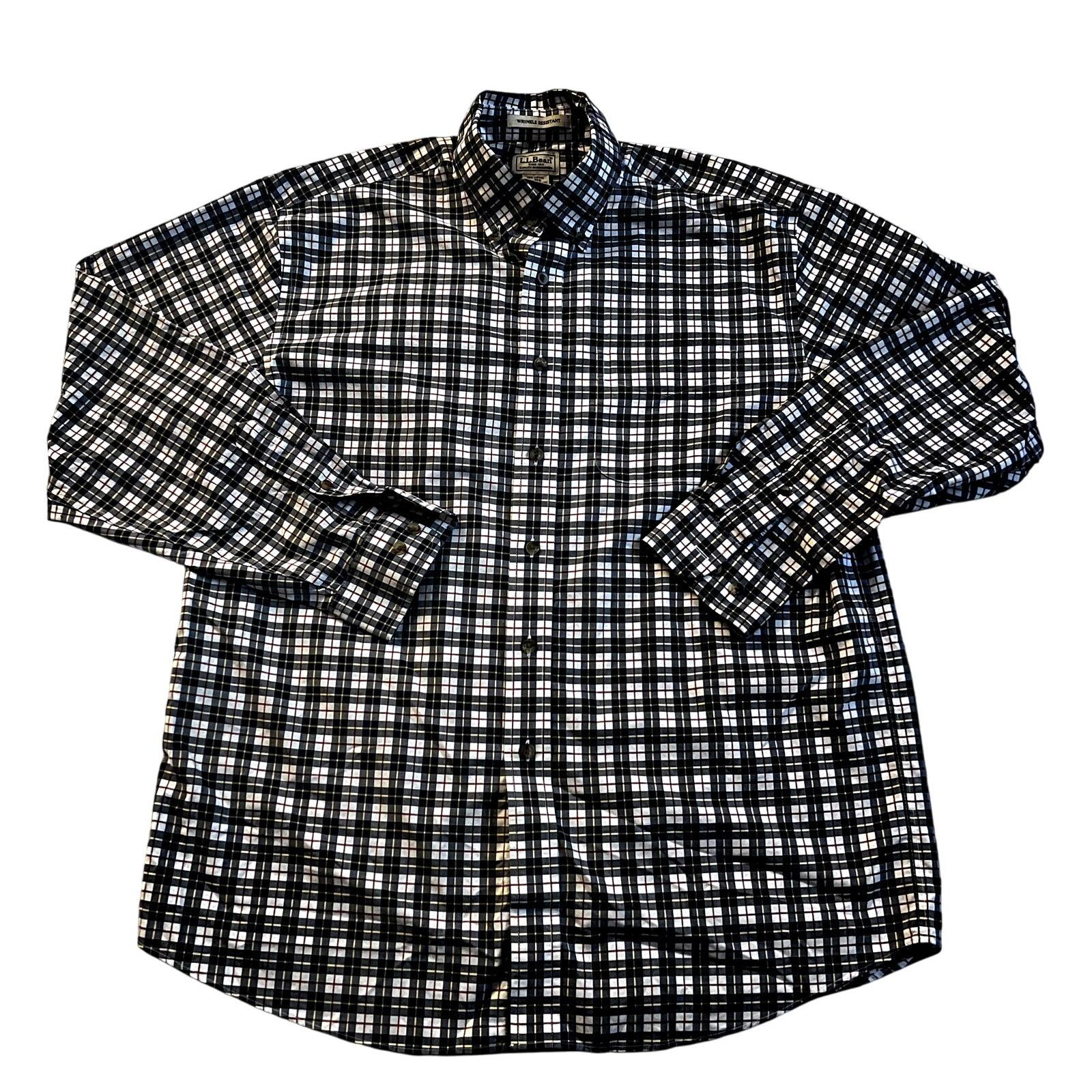 L.L. Bean L.L. Bean Men's Plaid Wrinkle-Resistant Button-Down Size Lg Size US L / EU 52-54 / 3 - 1 Thumbnail
