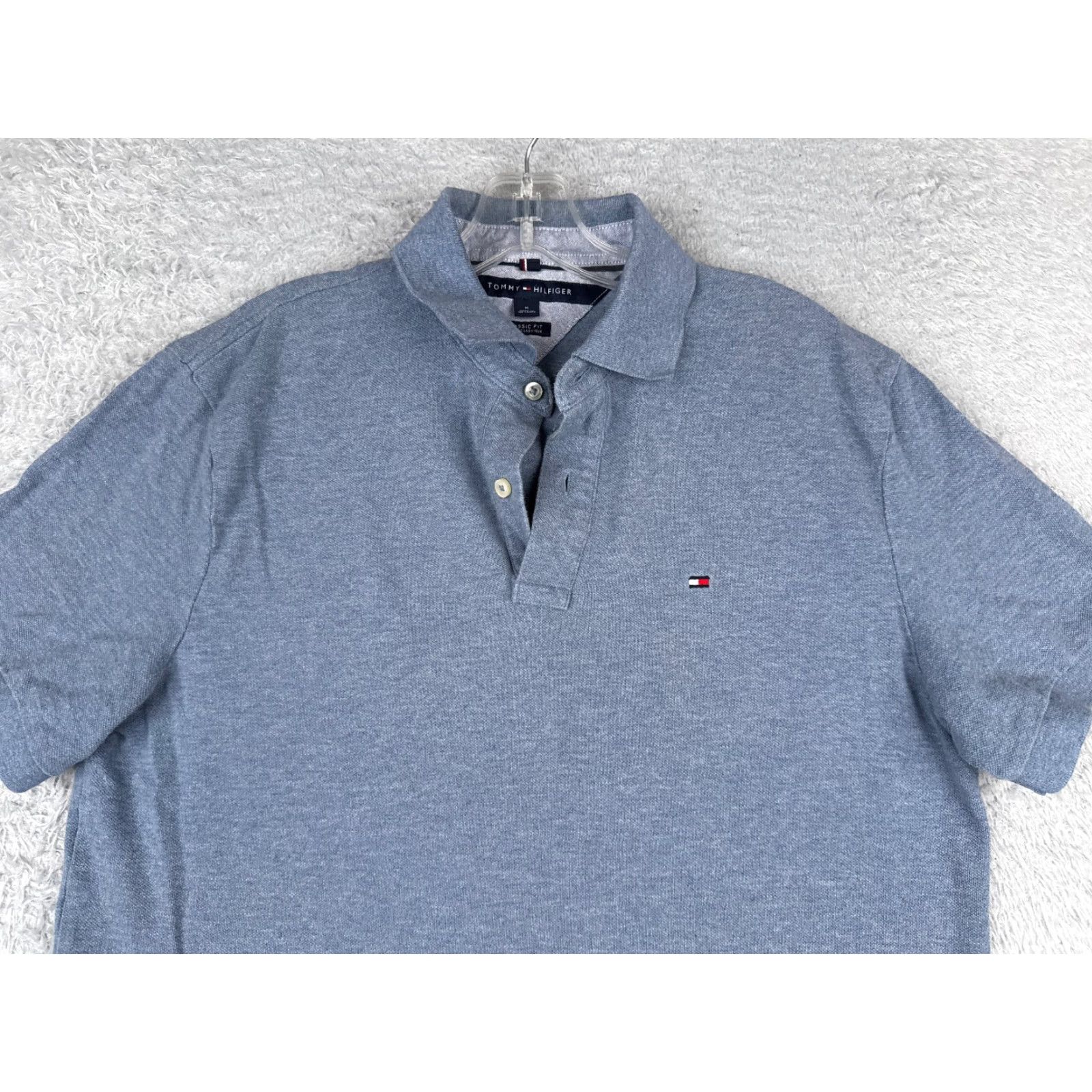 Tommy Hilfiger Tommy Hilfiger Polo Shirt Men Medium Blue Slim Fit Classic Activewear 100% Cotton Size US M / EU 48-50 / 2 - 4 Thumbnail