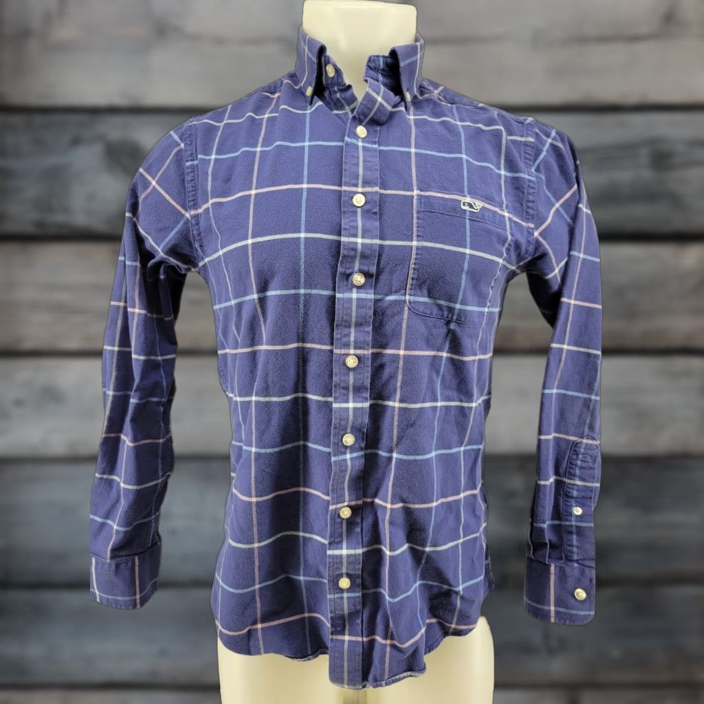 Vineyard Vines Vineyard Vines Button Down Shirt Mens Small S Linen Cotton Blue Plaid Slim Size US S / EU 44-46 / 1 - 1 Thumbnail