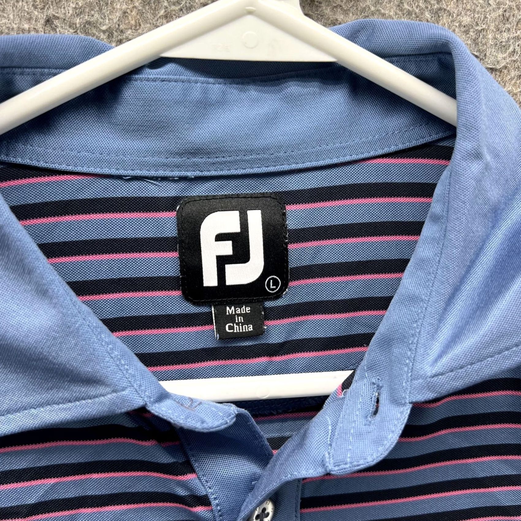 Footjoy FootJoy Polo Shirt Mens L Blue Stripe Golf Stretch Short Sleeve Polo Shirt Regular Size L Mens Blue Stripe Size US L / EU 52-54 / 3 - 6 Thumbnail