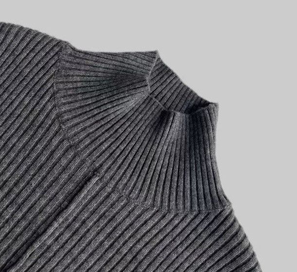Japanese Brand × Vintage Cleanfit retro high neck ribbed short sleeve knit shirt Size US M / EU 48-50 / 2 - 8 Thumbnail