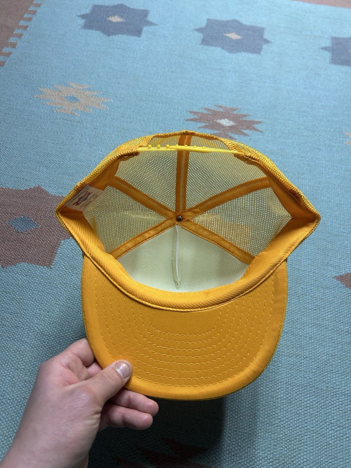 Vintage Vtg 90 trucker hat Tri City Aggregates yellow white TCA snap Size ONE SIZE - 5 Thumbnail