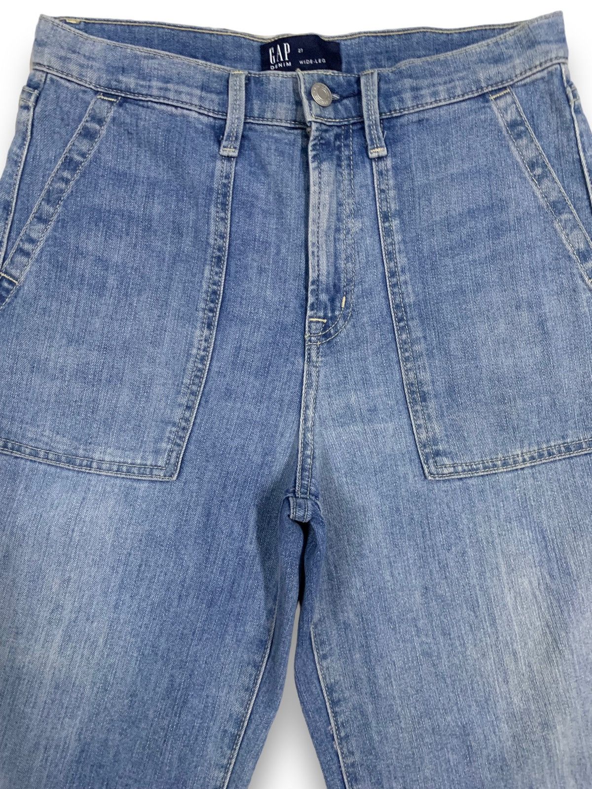Balenciaga × Gap × Yeezy Vintage Gap Baggy Wide Leg Ankle Fatigue Denim Pants Size US 29 - 4 Thumbnail