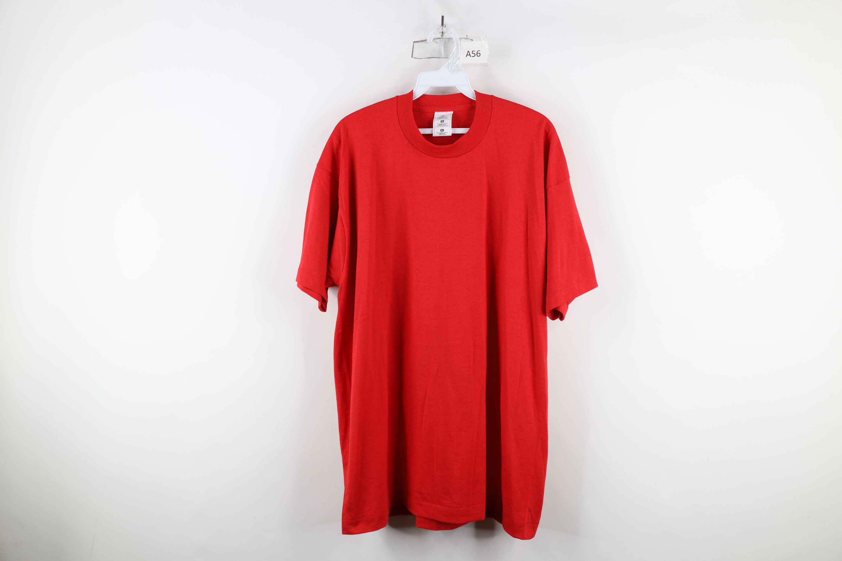 Vintage Vintage 90s Streetwear Blank Heavyweight T-Shirt Red USA Size US XL / EU 56 / 4 - 1 Thumbnail