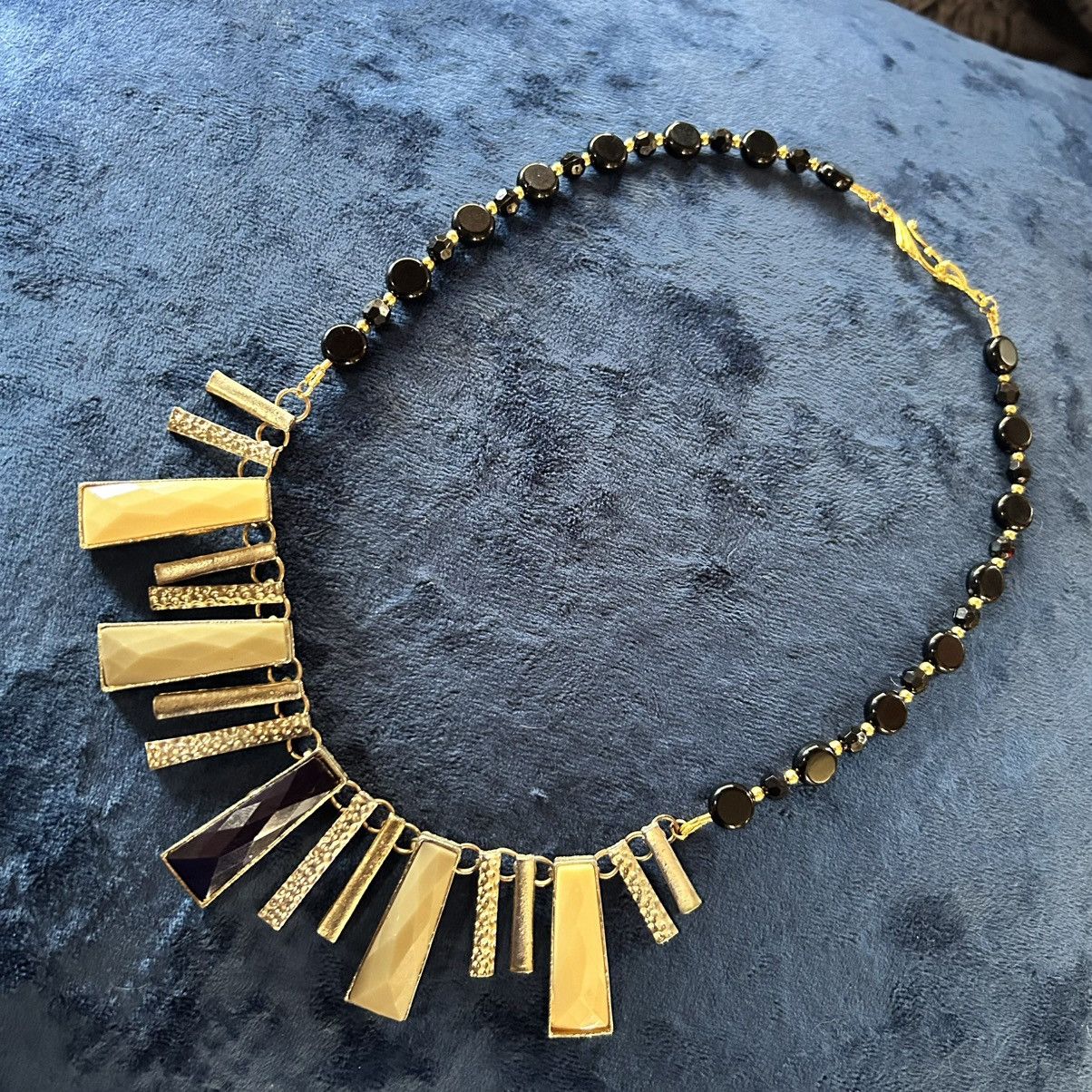 Handmade Handcrafted repurpose faceted disc link beaded necklace Size ONE SIZE - 5 Thumbnail