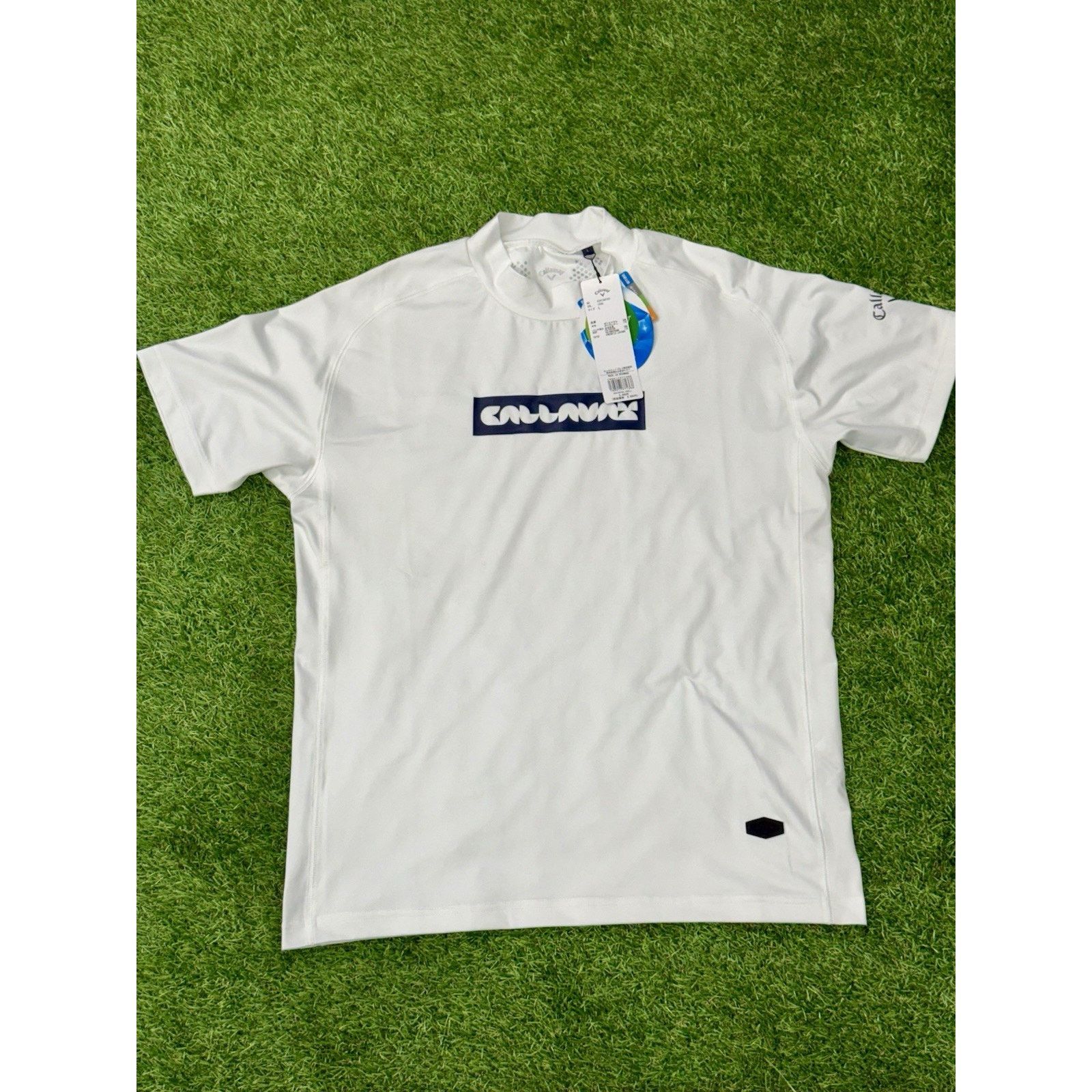 Callaway Callaway Cool Festa Golf Mock Neck Shirt Large White/Blue Size US L / EU 52-54 / 3 - 2 Thumbnail