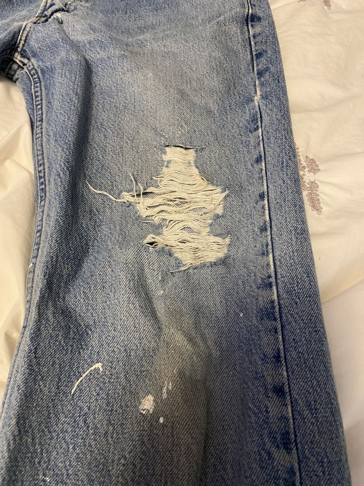 Harley Davidson × Vintage Vintage Harley Davidson Straight Leg Distressed Denim Size US 33 - 2 Thumbnail