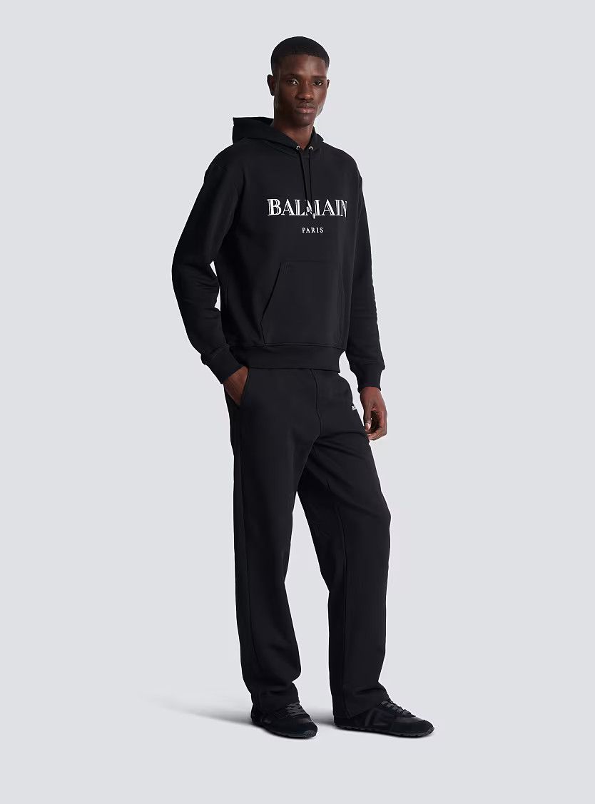 Balmain o1s1wg110925 Printed Hoodie in Black Size US XL / EU 56 / 4 - 2 Thumbnail