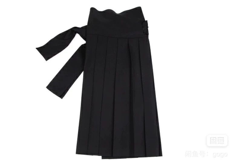 Yohji Yamamoto Yohji Yamamoto size 3 Black strappy wool pleated half skir Size 25" / US 0 / IT 36 - 3 Thumbnail
