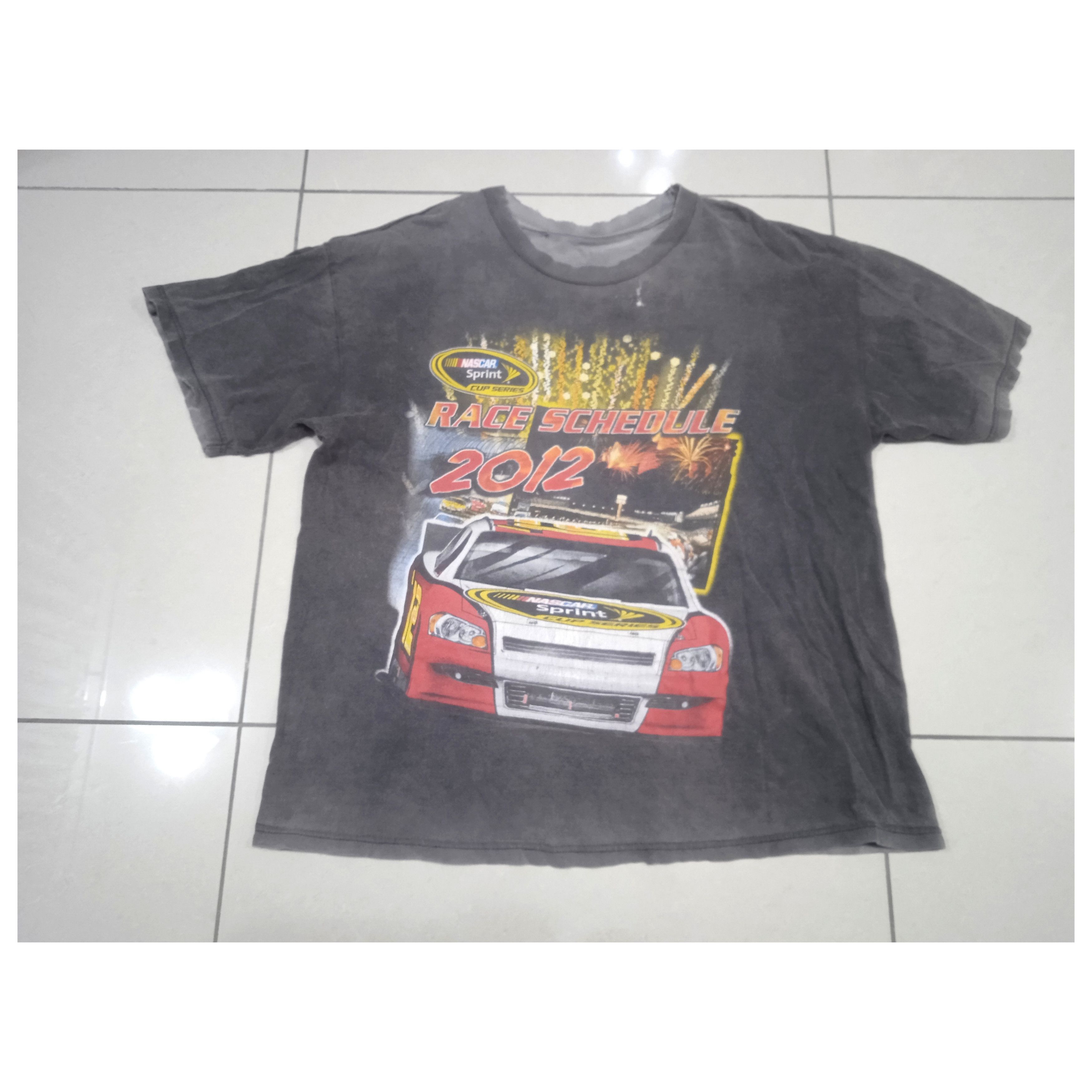 image of Distressed Nascar Racing 2012 T-Shirt in Black, Men's (Size XL)