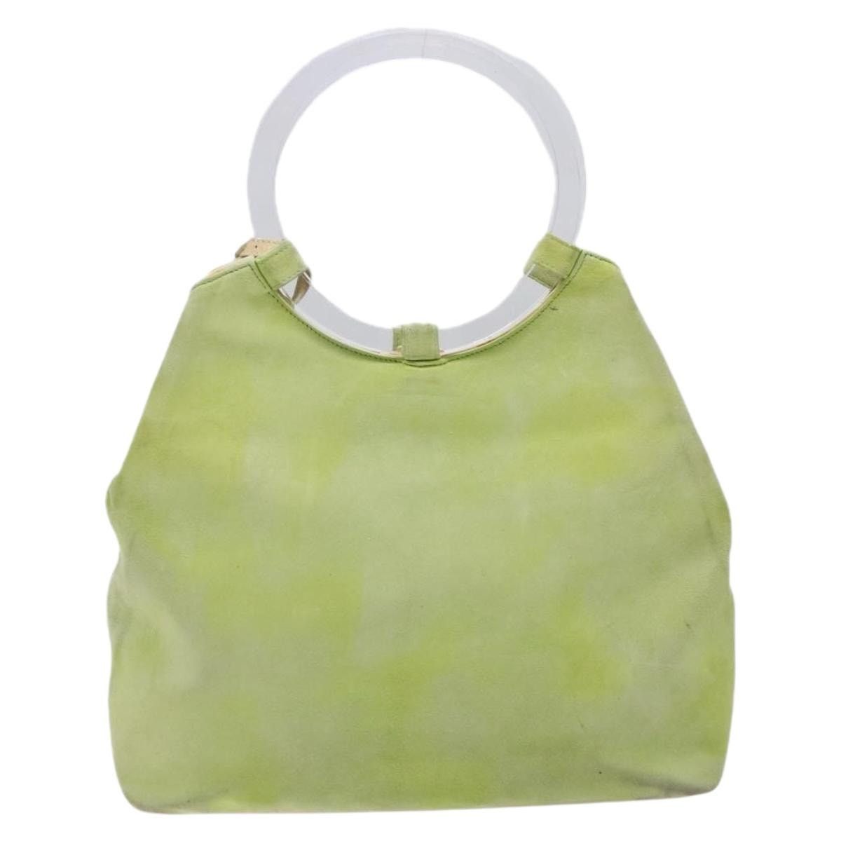 Celine CELINE Hand Bag Suede Silver Light Green Size ONE SIZE - 3 Thumbnail