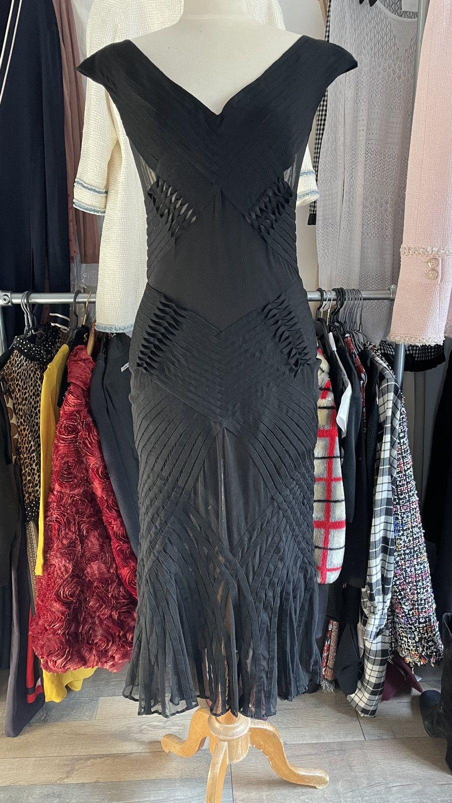 knee length dresses for ladies Dior Black Lace Dress – Treasures of NYC main image 1