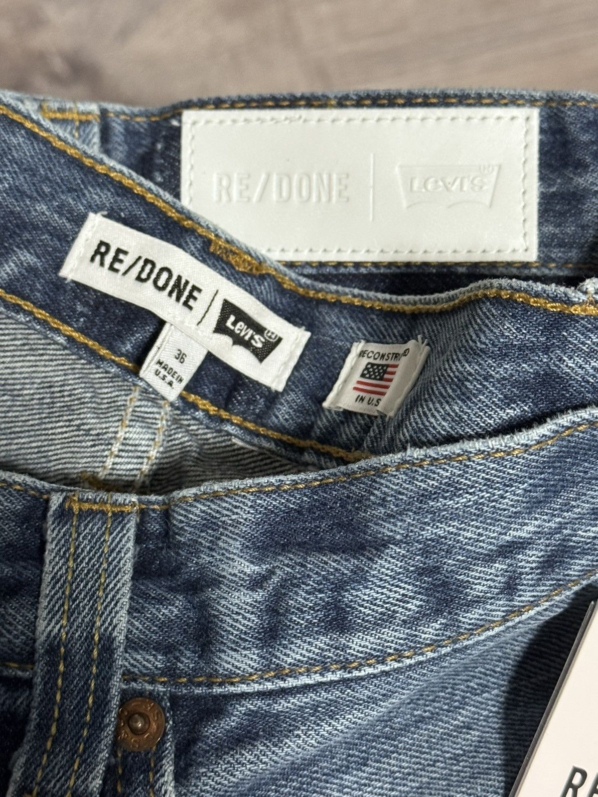 RE/DONE NWT RE/DONE Men’s 1401 Straight Leg Jeans – Worn In Blue Size US 36 / EU 52 - 9 Thumbnail