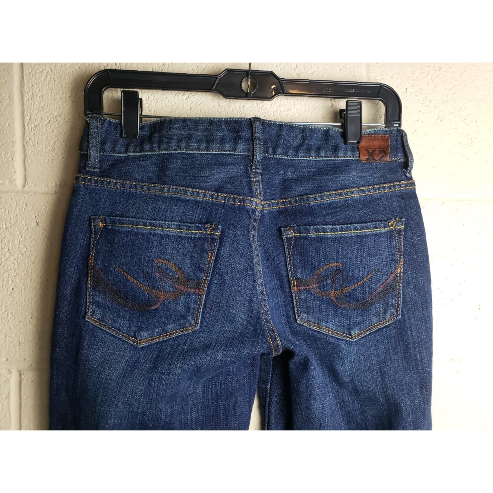 Denime X2 Eva Boot Jeans Womens Size 2 Short Mid Rise Bootcut Blue Denim Regular Fit Size 26" / US 2 / IT 38 - 6 Thumbnail