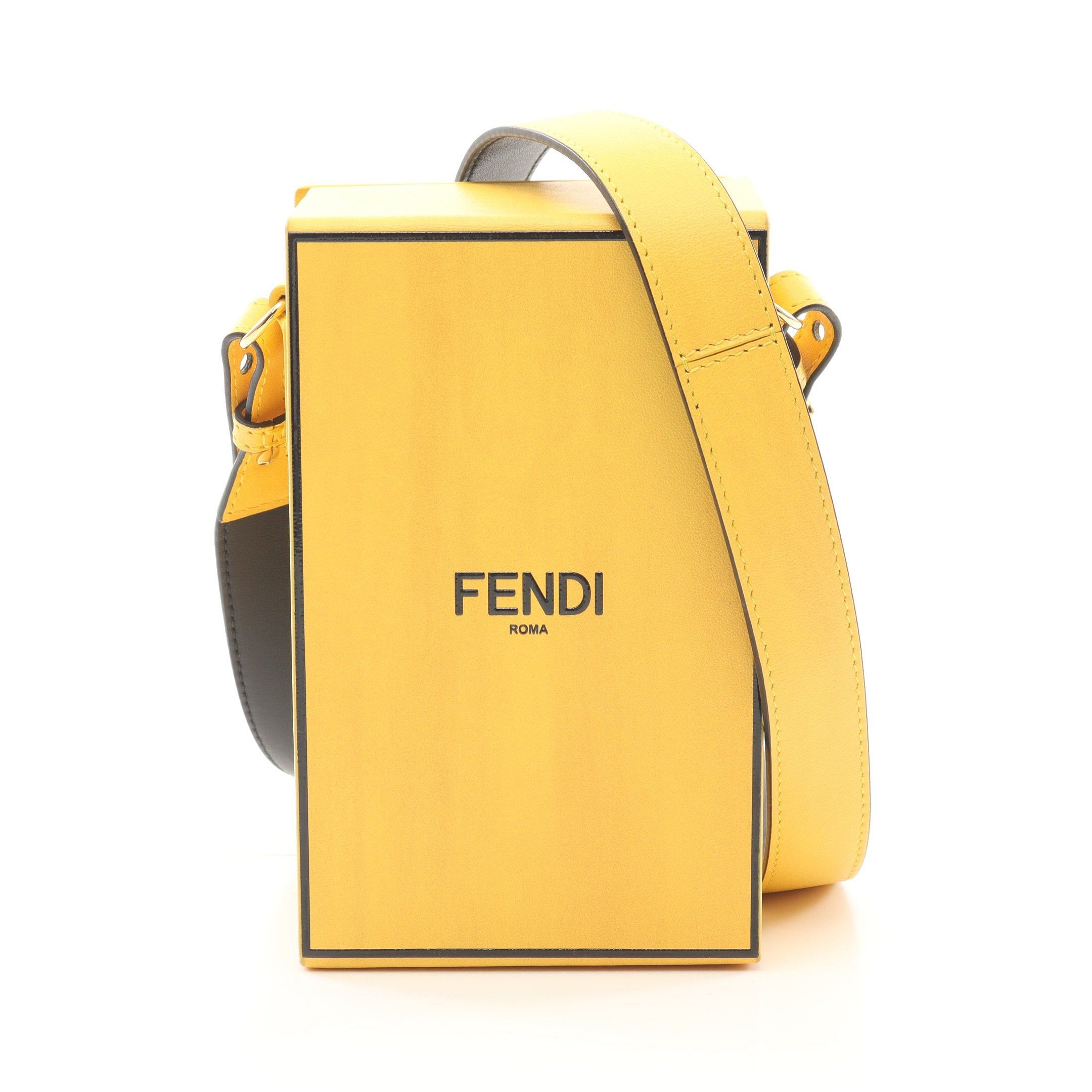 Fendi Fendi Box Shoulder Bag Leather Yellow Size ONE SIZE - 1 Thumbnail