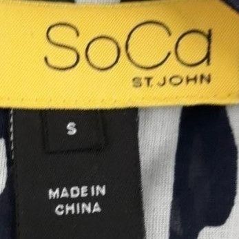 St. John St. John SoCa Cotton Sleeveless Top Sz S Navy Striped Pleate Size S / US 4 / IT 40 - 2 Thumbnail