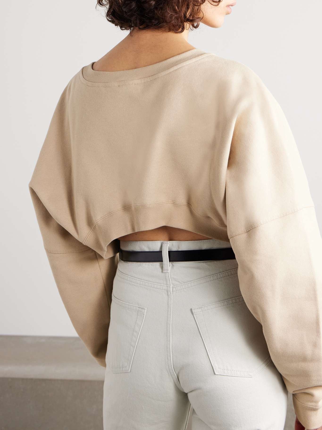 Saint Laurent Paris o1s1wg110825 770879 Cropped Sweatshirt in Ivory Size XS / US 0-2 / IT 36-38 - 4 Thumbnail