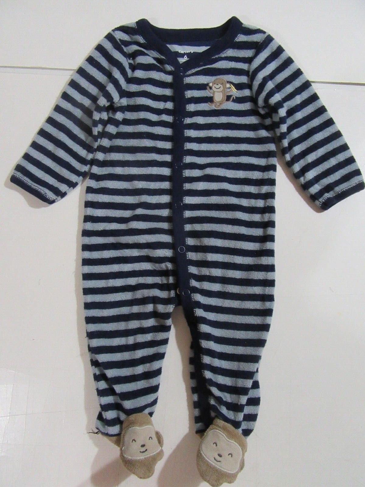 Designer Carter's Boys Infant 6 Months Footed Outfit Cute Monkey Feet Size ONE SIZE - 1 Thumbnail