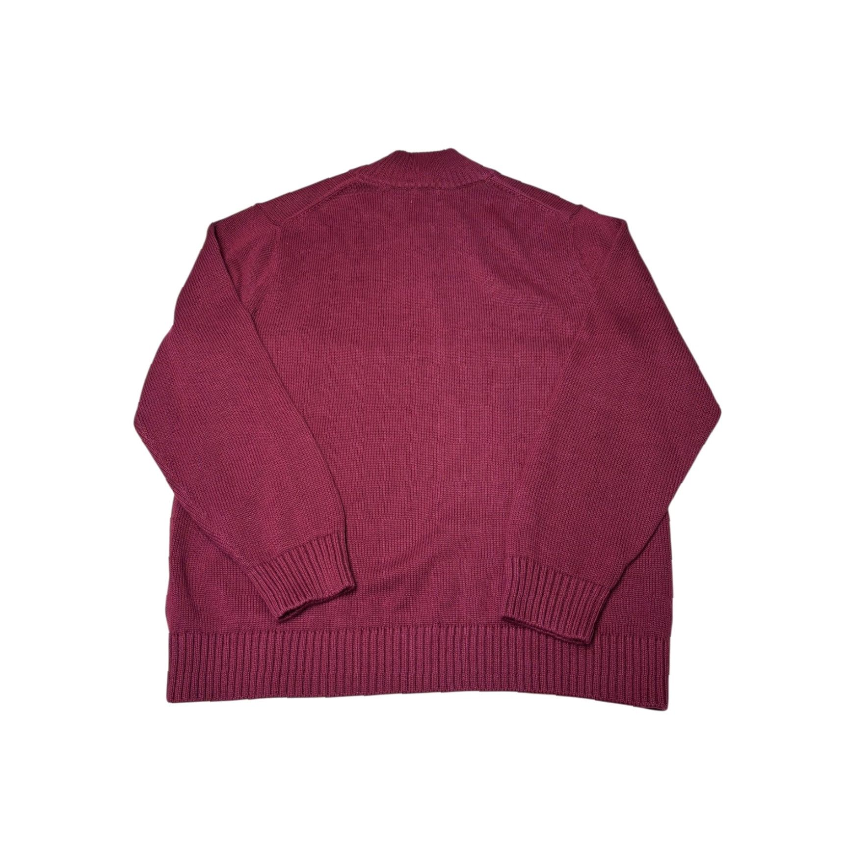 Vintage LL Bean Mens Burgundy Cotton 1/4 Zip Sweater XL REG Tshirt? Size US XL / EU 56 / 4 - 3 Thumbnail