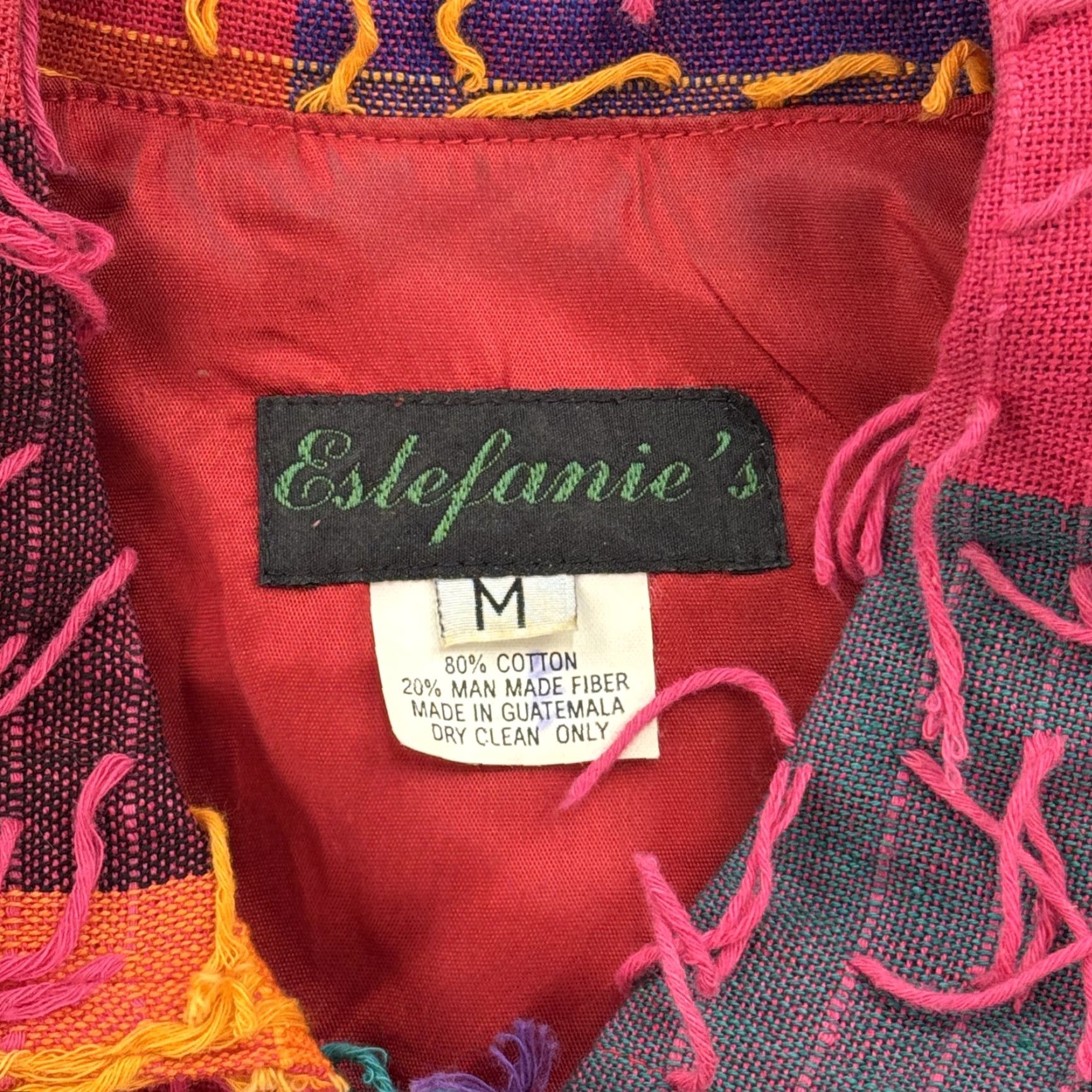 Vintage VINTAGE Estefanie’s Jacket Womens M Patchwork Textured Fringe Boho Guatemala Artisa Size M / US 6-8 / IT 42-44 - 3 Thumbnail