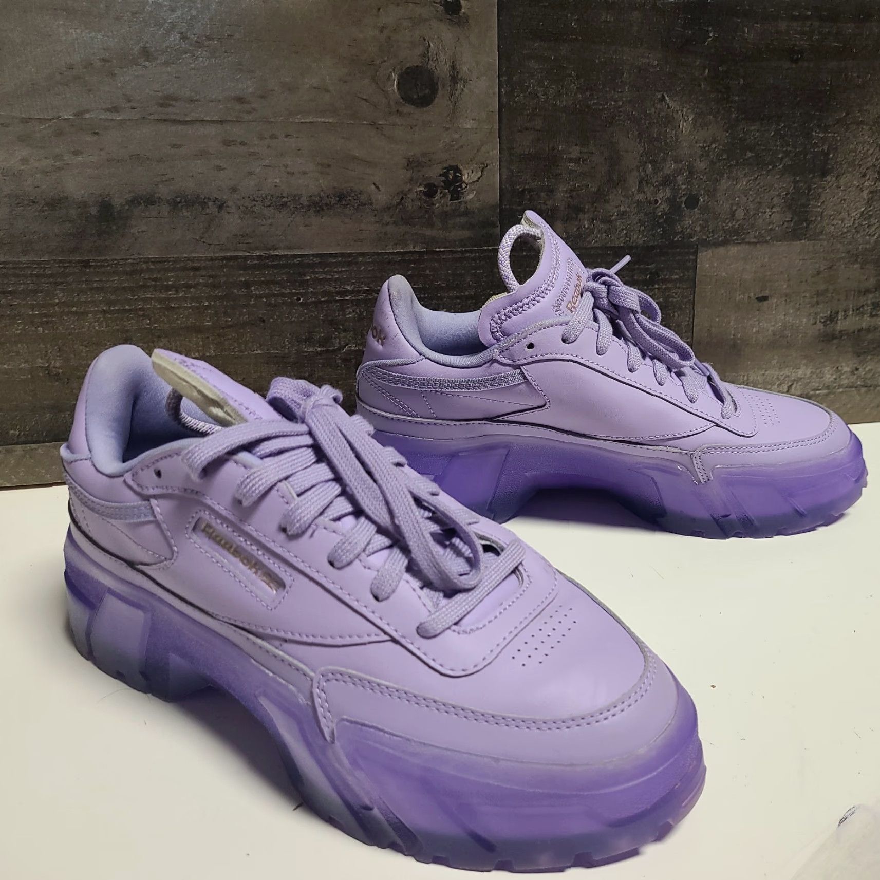 Reebok VINTAGE Reebok Club C Cardi B Purple Womens Size 8.5 GX5027 Rare Casual Shoe Gel Bottoms Size 30" / US 8 / IT 44 - 5 Thumbnail