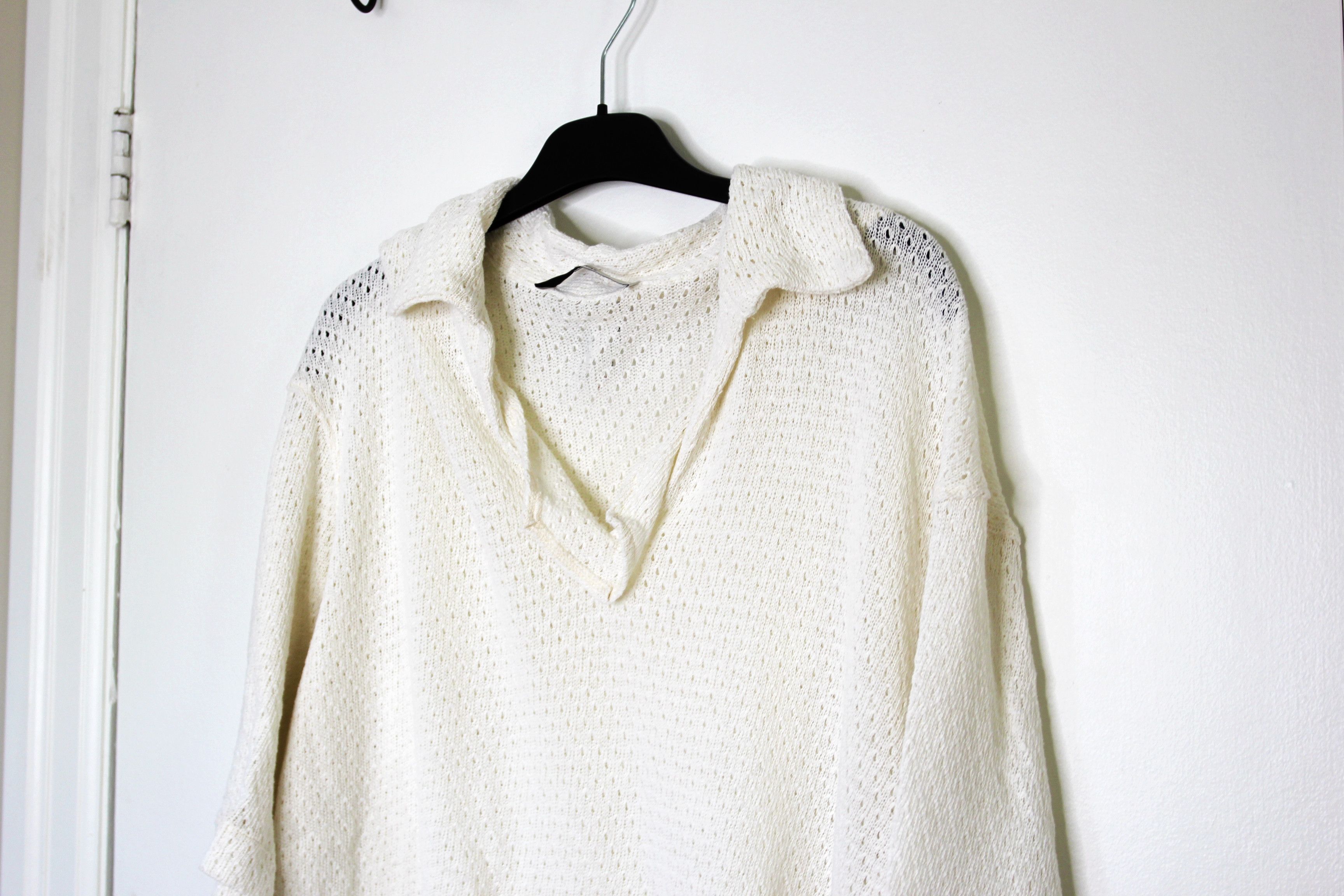 Other BNWT SS25 I'M BRIAN OPENWORK KNIT JOHNNY COLLAR POLO L Size US L / EU 52-54 / 3 - 4 Thumbnail