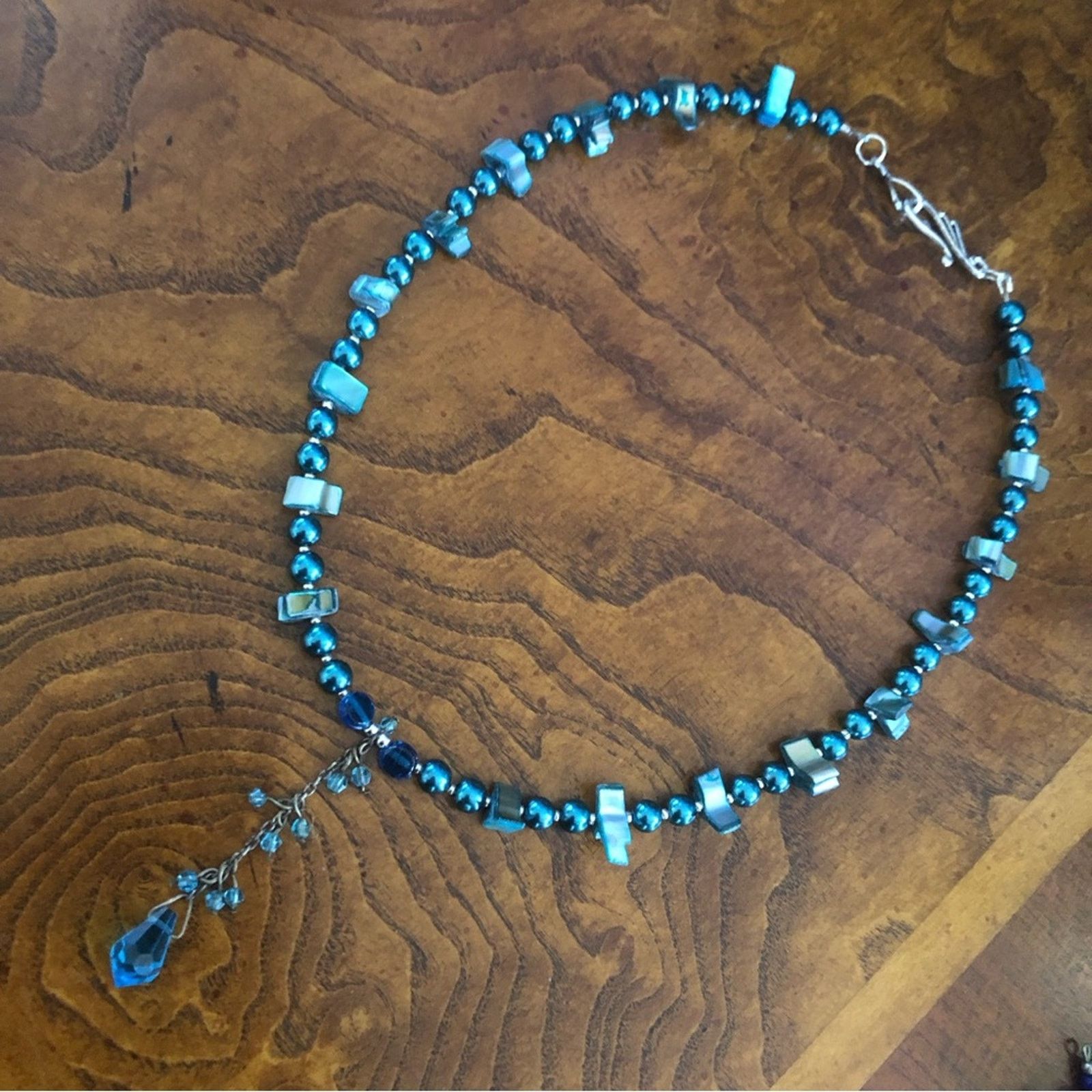 Handmade Handcrafted repurpose peacock crystal Pearl necklace Size ONE SIZE - 9 Thumbnail