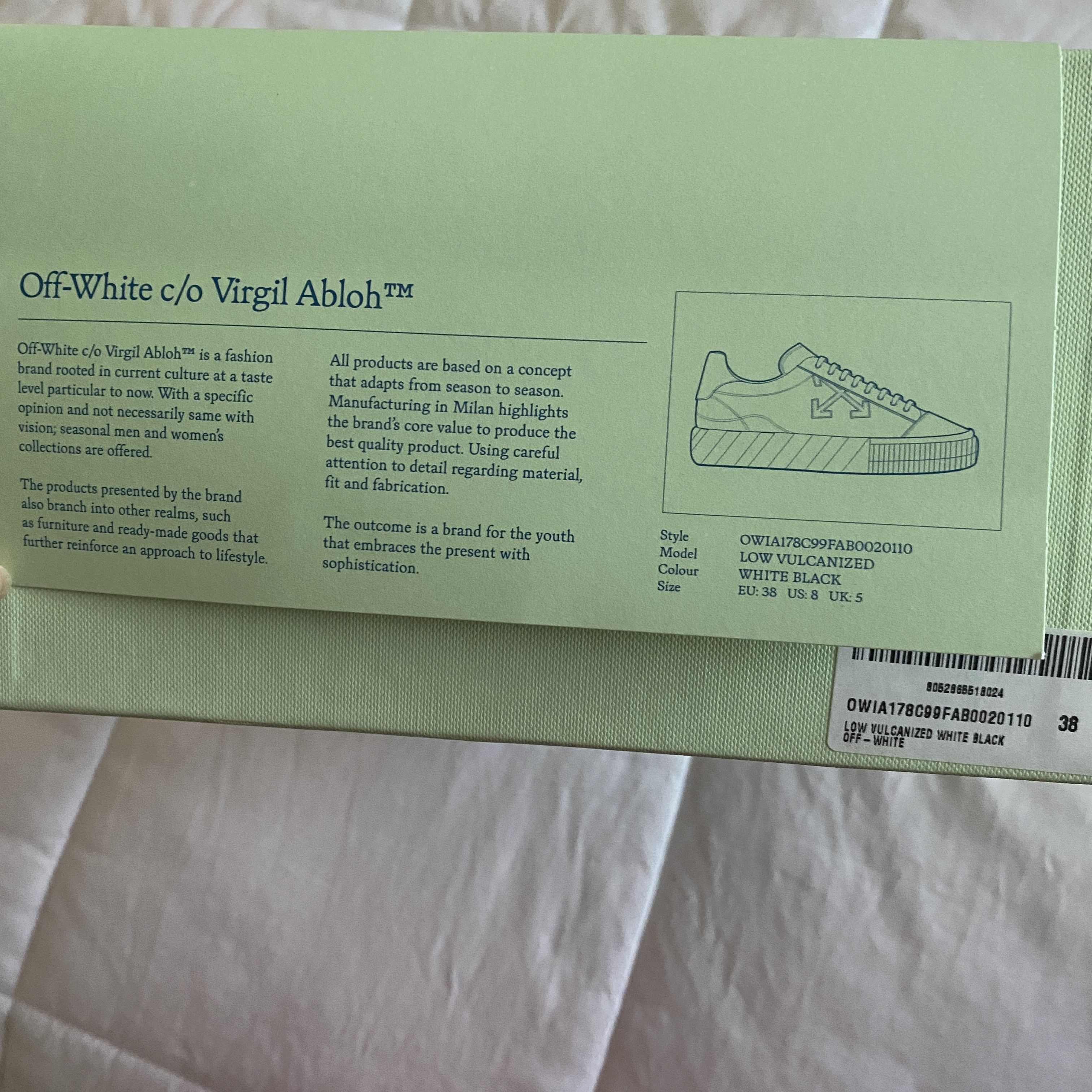 Off-White Off-White Eco Canvas Vulcanized Low Top Sneaker Size US8 Size US 8 / IT 38 - 11 Thumbnail