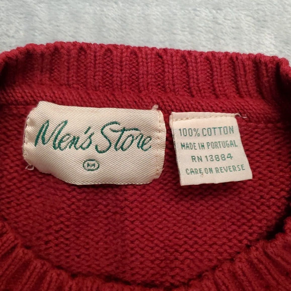 Vintage VINTAGE The Men's Store Sweater Shirt Mens M Red 100% Cotton Ribbed Grandpa 60s 70s Size US M / EU 48-50 / 2 - 6 Thumbnail