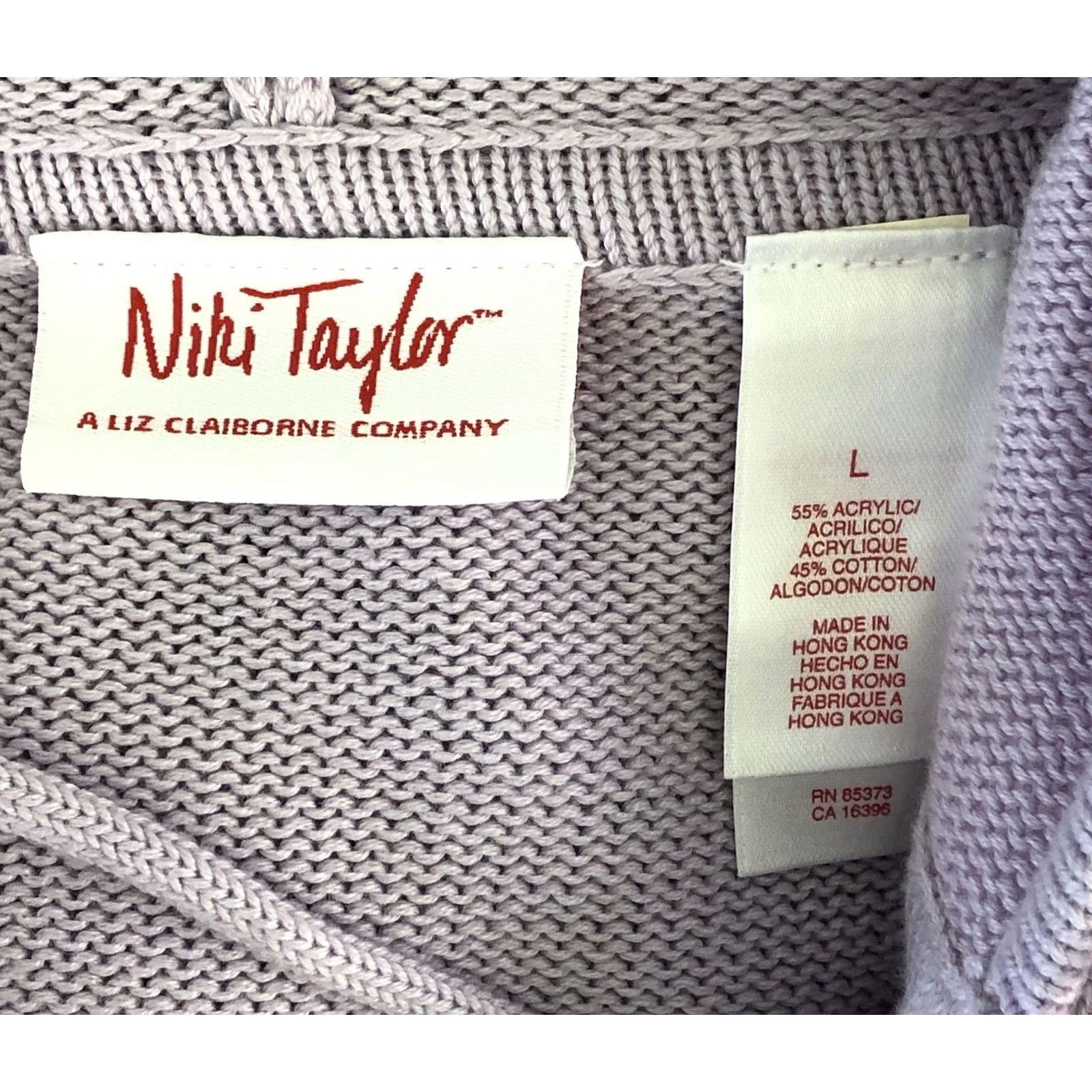 Liz Claiborne Niki Taylor cardigan sweater hoodie L purple stripe buttonup cottage academia Womens Cardigan L Purple Stripe Buttonup Size L / US 10 / IT 46 - 4 Thumbnail