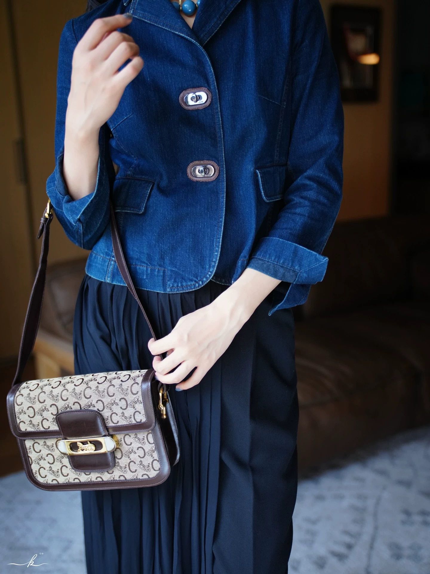 Celine Celine Vintage Deep Blue Denim Jacket Women's Size S Size XS / US 0-2 / IT 36-38 - 1 Thumbnail
