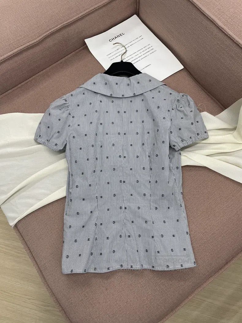 Chanel Chanel Diamond buckle striped pola dot full logo short sle Size XXS / US 00 / IT 34 - 4 Thumbnail