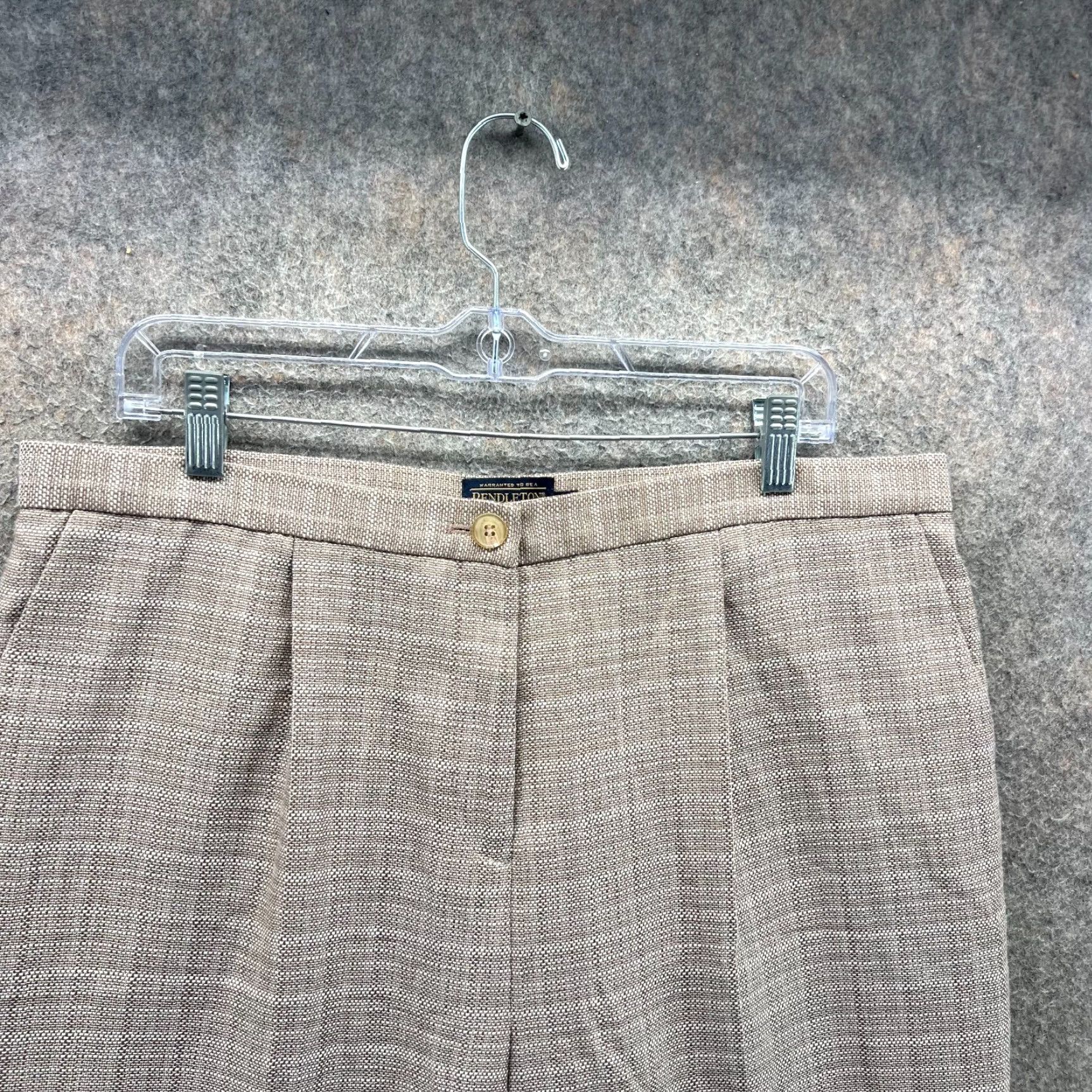 Pendleton Pendleton Dress Pants Women 16P Beige Wool High Waist Pleated Straight Leg NEW Size 25" / US 0 / IT 36 - 5 Thumbnail