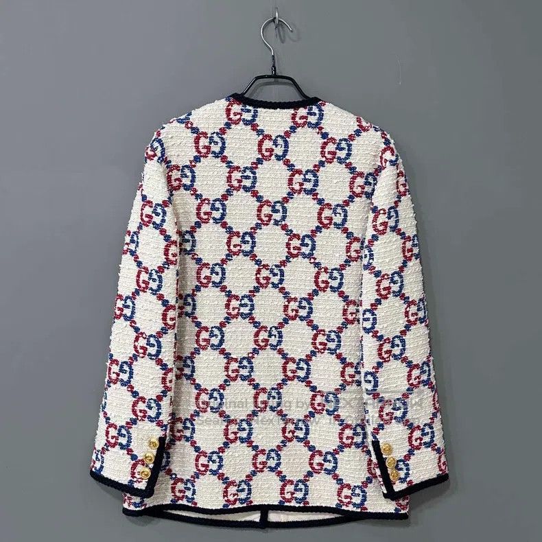 Gucci Gucci Old flower red and blue full print knitted coat Size XS / US 0-2 / IT 36-38 - 3 Thumbnail