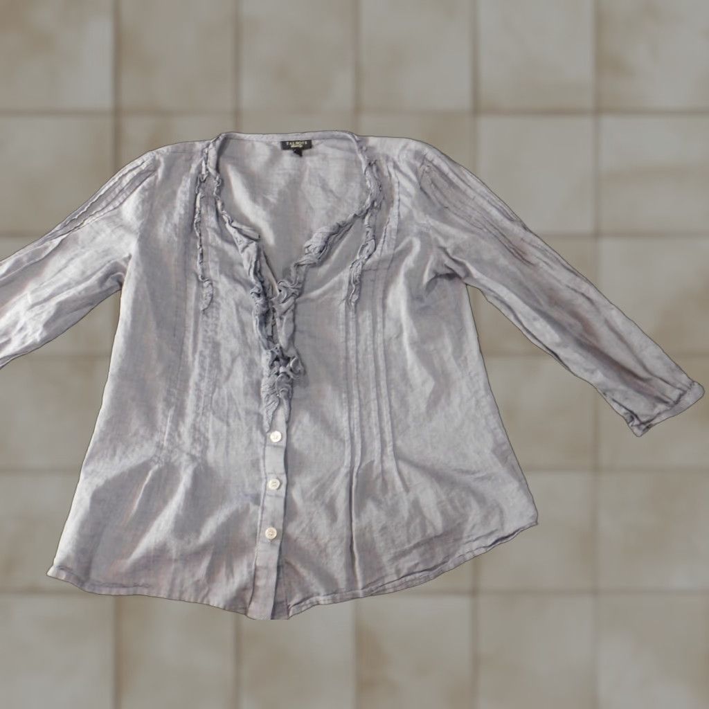 Talbots Talbots Womens Button-Up Shirt 2 Blue Casual Long Sleeve Collared 100% Cotton Classic Shirt Womens Boys? Size XS / US 0-2 / IT 36-38 - 1 Thumbnail