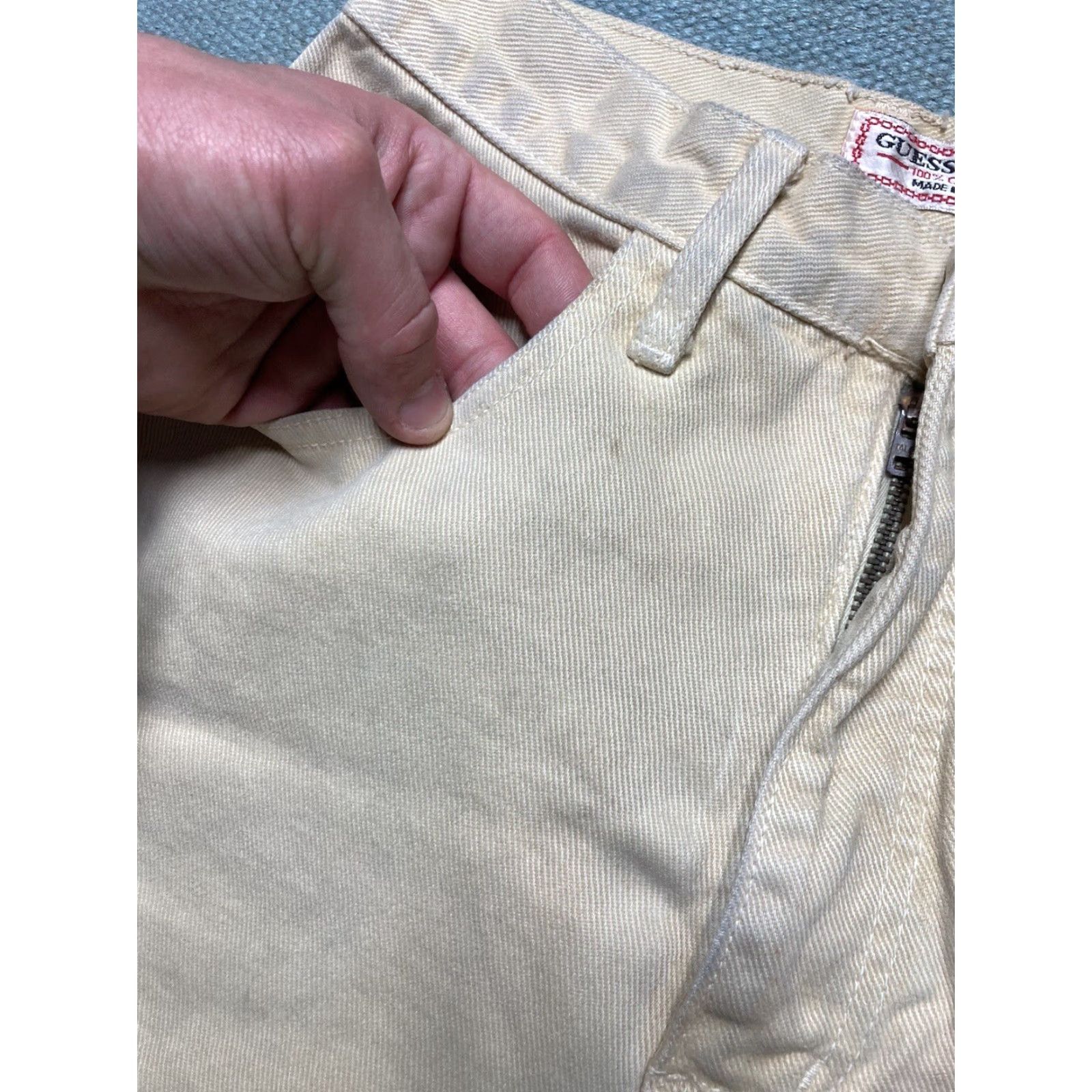 Guess VINTAGE Guess Jeans Shorts Jorts Light Yellow Made in USA Women’s 26 90s Mom Mens? Size 26" / US 2 / IT 38 - 3 Thumbnail
