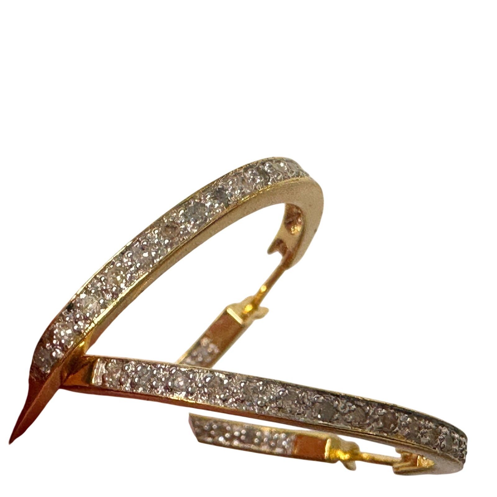 Other Beautiful 1/2 Carat Inside Out Diamond Hoop Earrings Size ONE SIZE - 11 Thumbnail