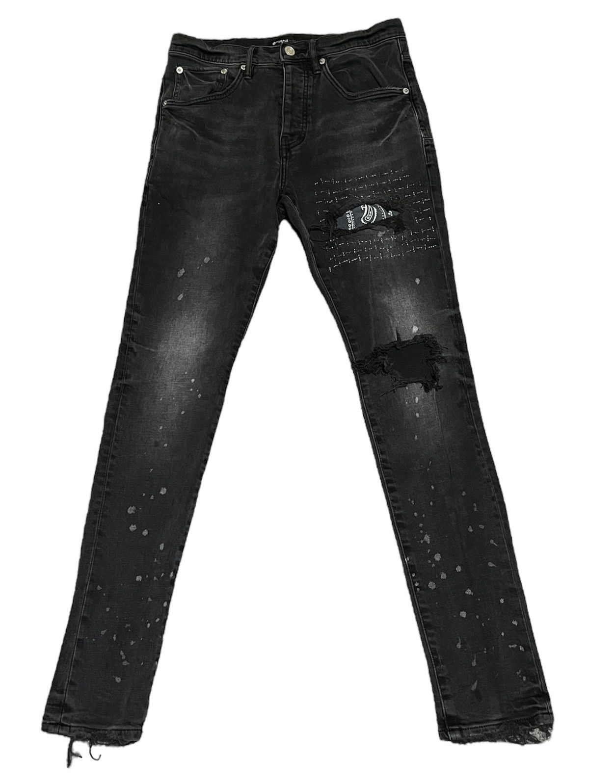 image of 30 Purple Jeans Gray Black Bandana 3M Paisley White Paint, Men's