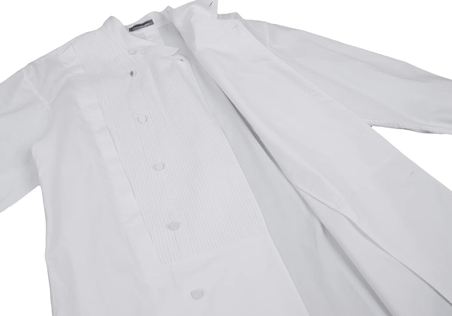 Issey Miyake Band Collar Pin Pleats Shirt in White, Size S Size US S / EU 44-46 / 1 - 10 Thumbnail