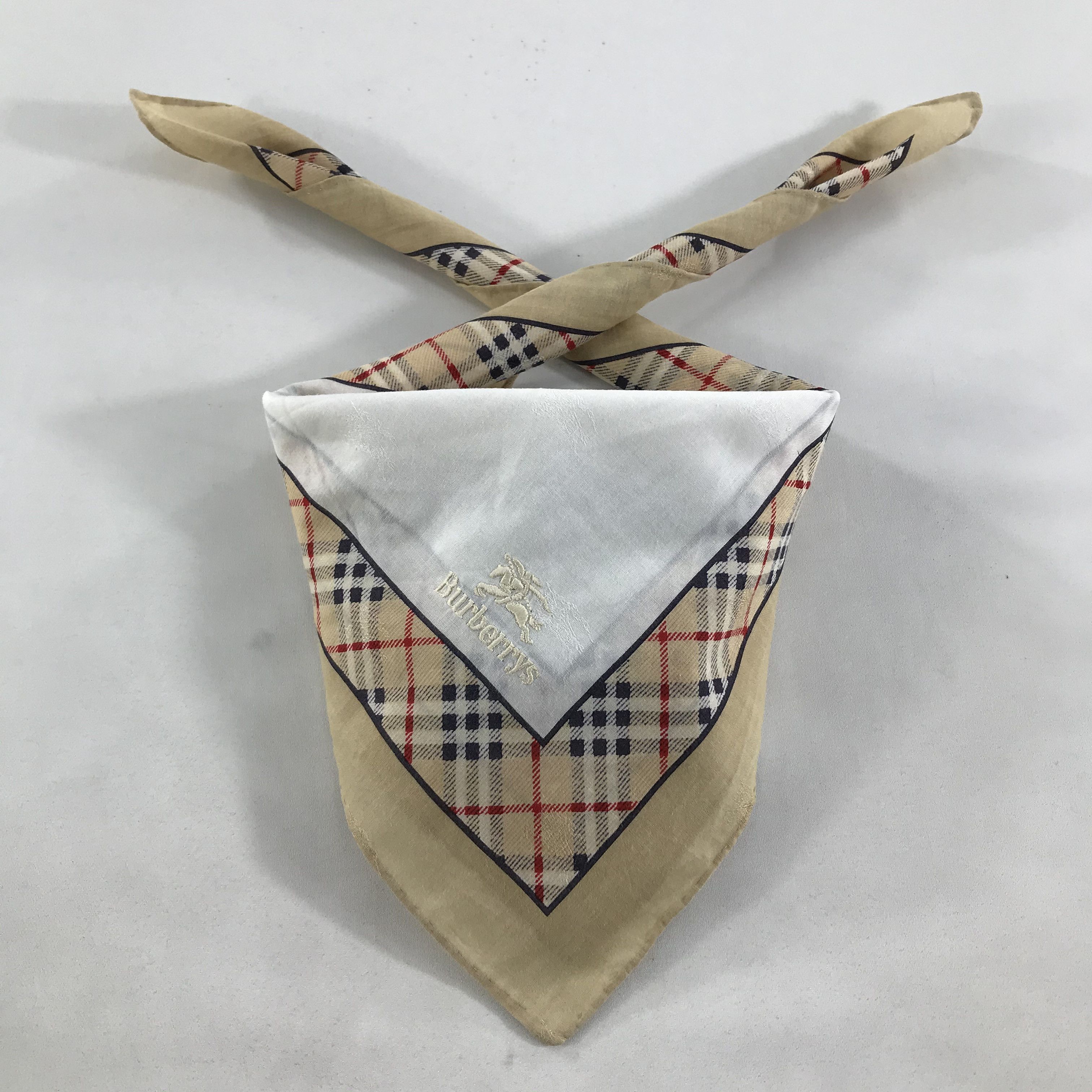 Burberry × Vintage Burberry Bandana / Handkerchief / Neckerchief - S1710 Size ONE SIZE - 5 Thumbnail