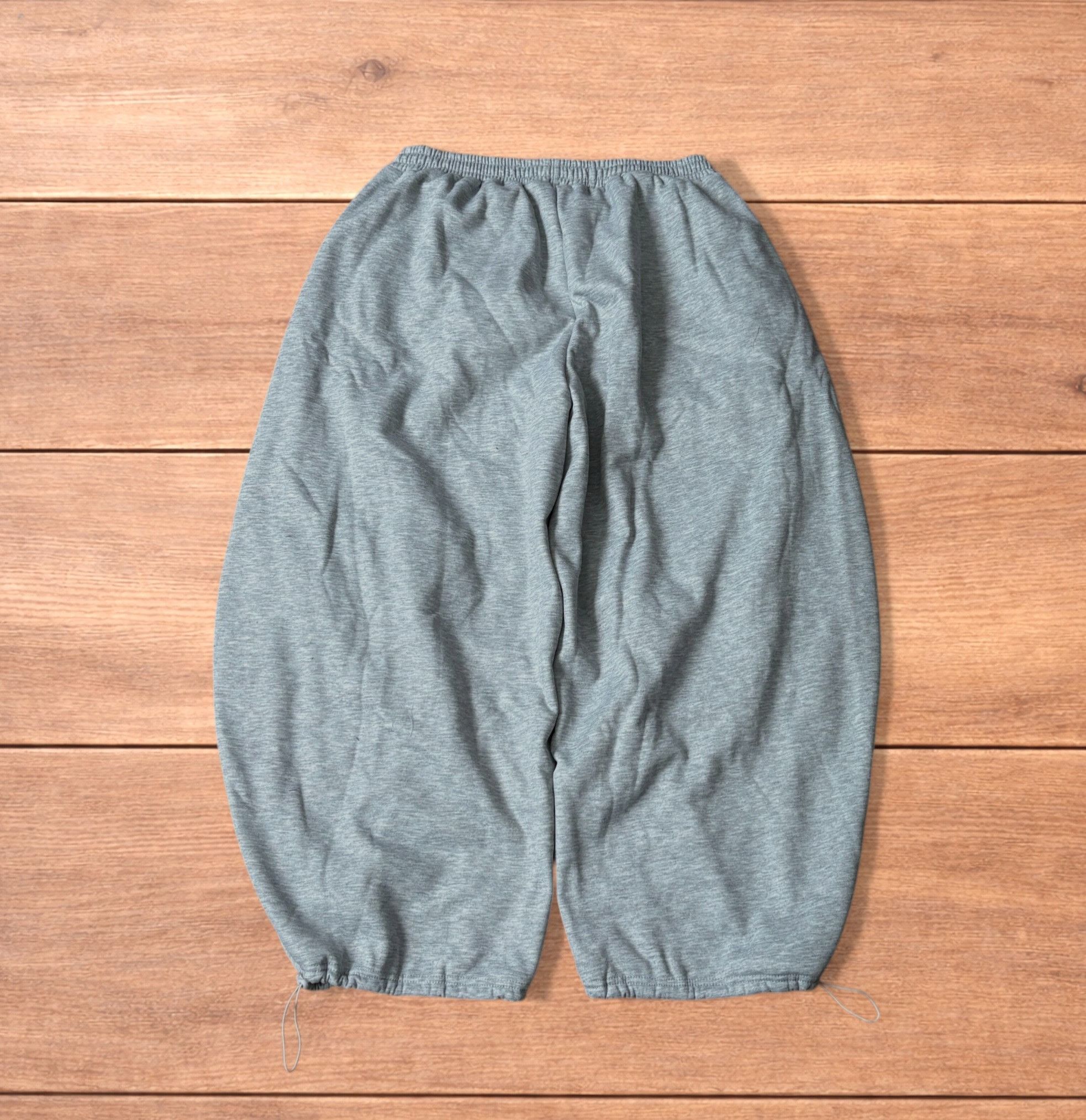 Japanese Brand Super baggy wide leg Korean joggers in marl grey. Size US 36 / EU 52 - 2 Thumbnail