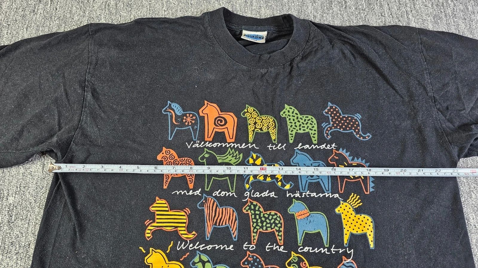 Other Vintage 90s Dalarna Sweden Horses Single Stitch Tee Black L Size US L / EU 52-54 / 3 - 8 Thumbnail