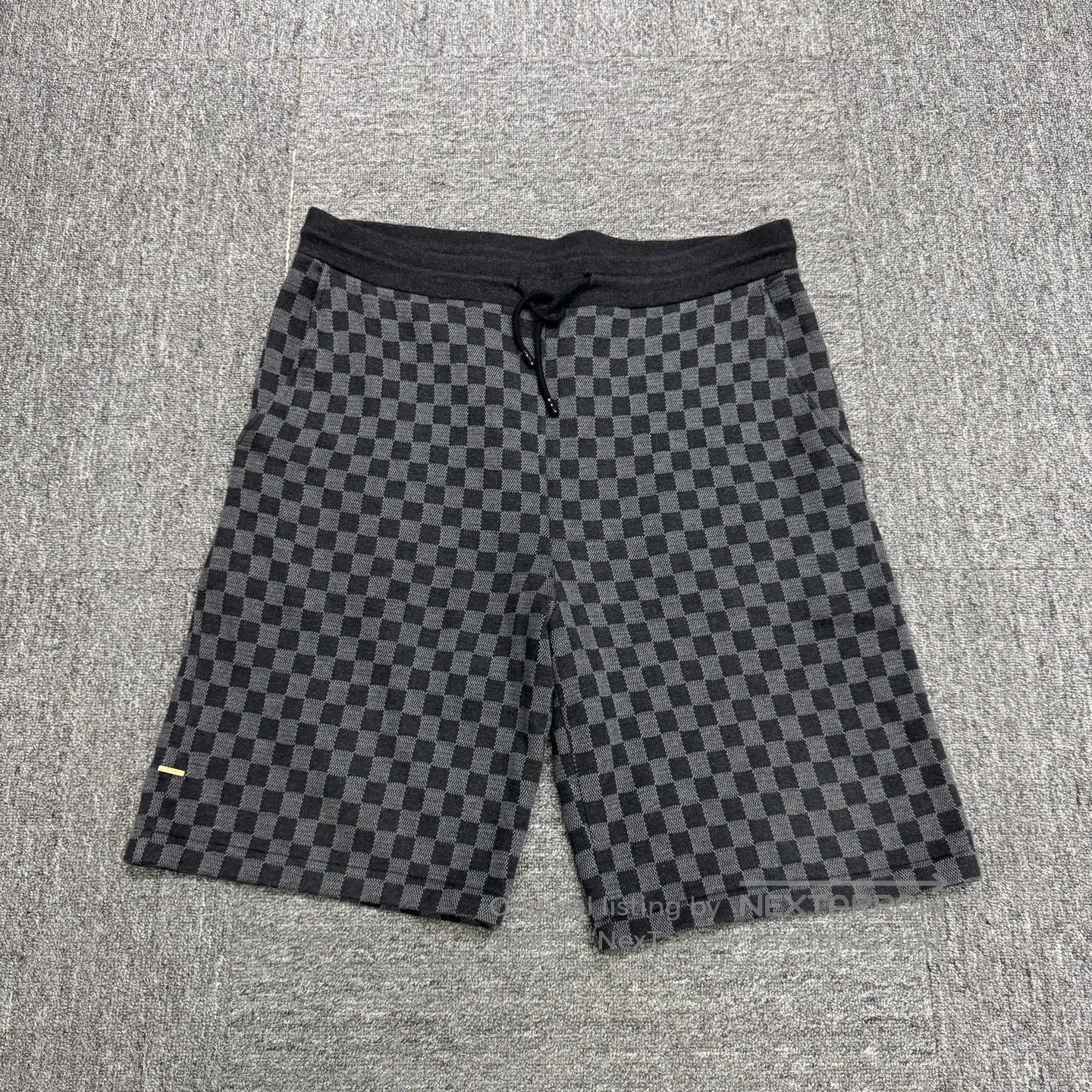 Louis Vuitton Black Checkered Drawstring Shorts Size 34. Size US 34 / EU 50 - 1 Thumbnail