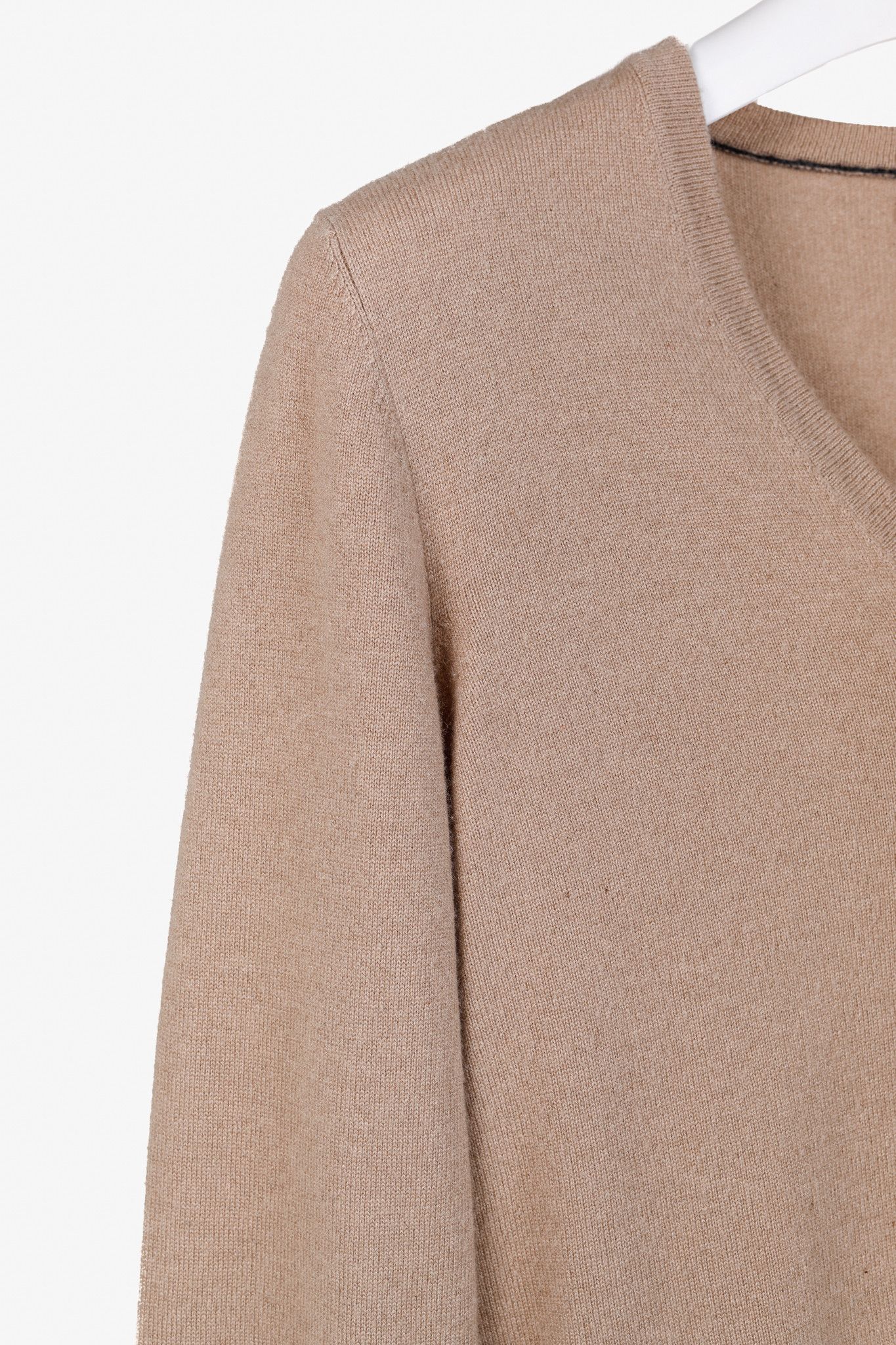 Brunello Cucinelli Brunello Cucinelli Beige Cashmere Elbow-Patch Sweater Size L / US 10 / IT 46 - 5 Thumbnail