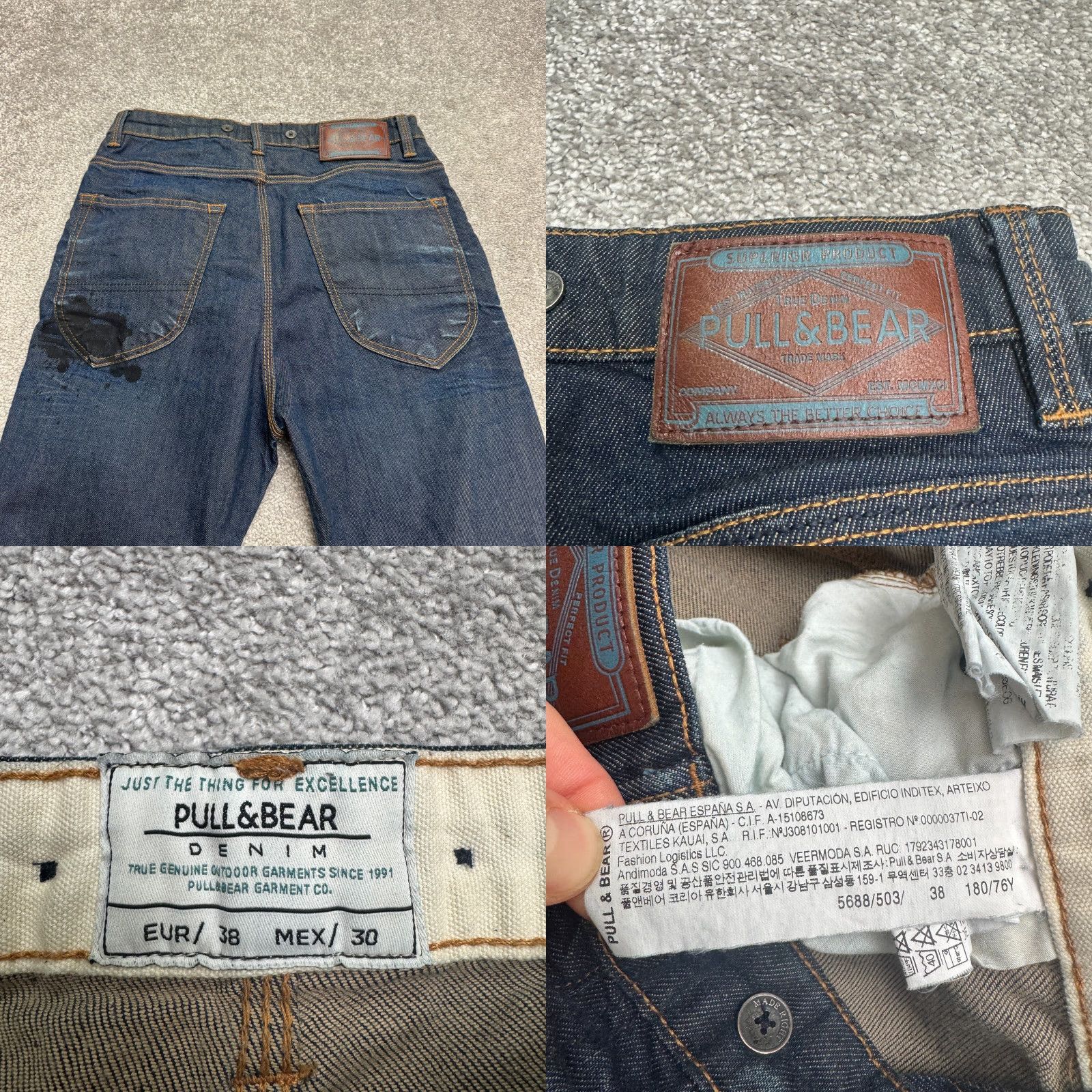 Vintage Pull&Bear Jeans Men 30 Denim Light Blue Dark Wash Regular Fit 5-Pocket Button Fly Tapered Cotton Brand: Pull&Bear Size US 30 / EU 46 - 8 Thumbnail