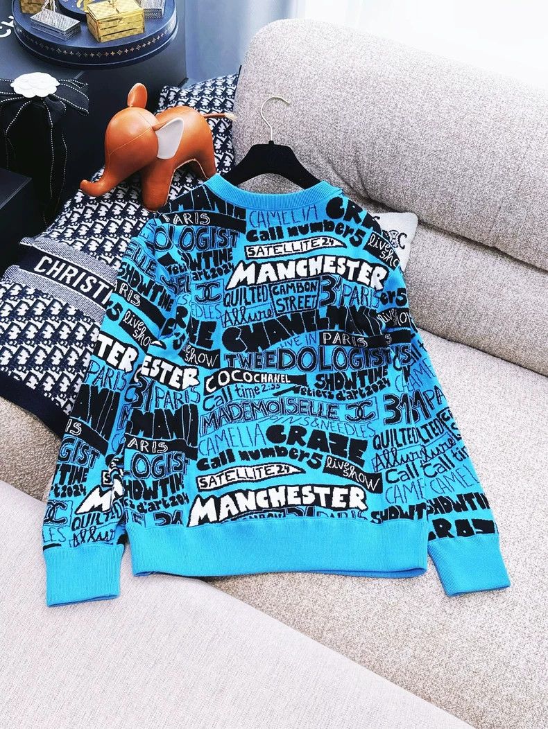 Chanel Chanel 24A Early Autumn Series Blue Graffiti Letter Long-s Size XS / US 0-2 / IT 36-38 - 2 Thumbnail